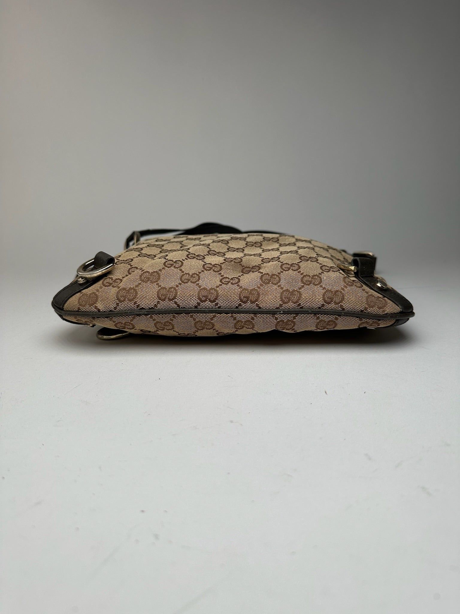 Gucci Vintage Canvas Monogram Crossbody Bag beige brown Size ONE SIZE - 12 Thumbnail