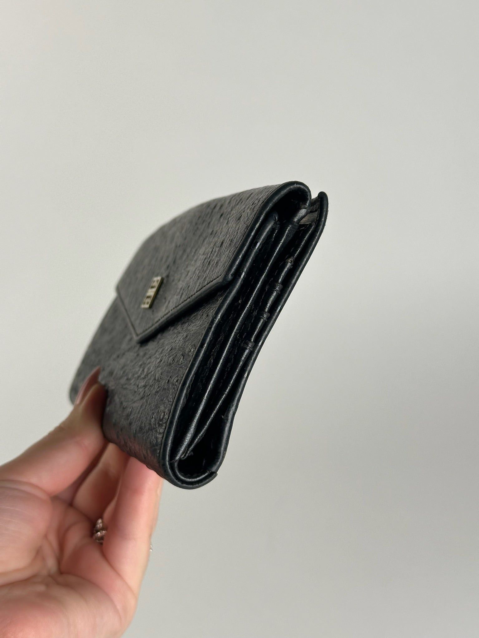 Givenchy Vintage Ostrich leather wallet black Size ONE SIZE - 5 Thumbnail