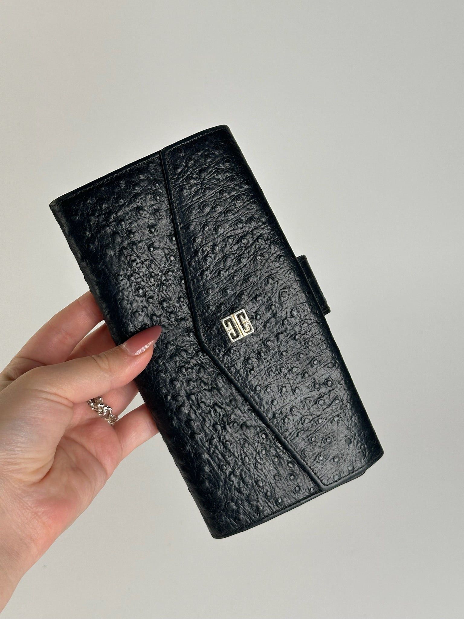 Givenchy Vintage Ostrich leather wallet black Size ONE SIZE - 9 Thumbnail