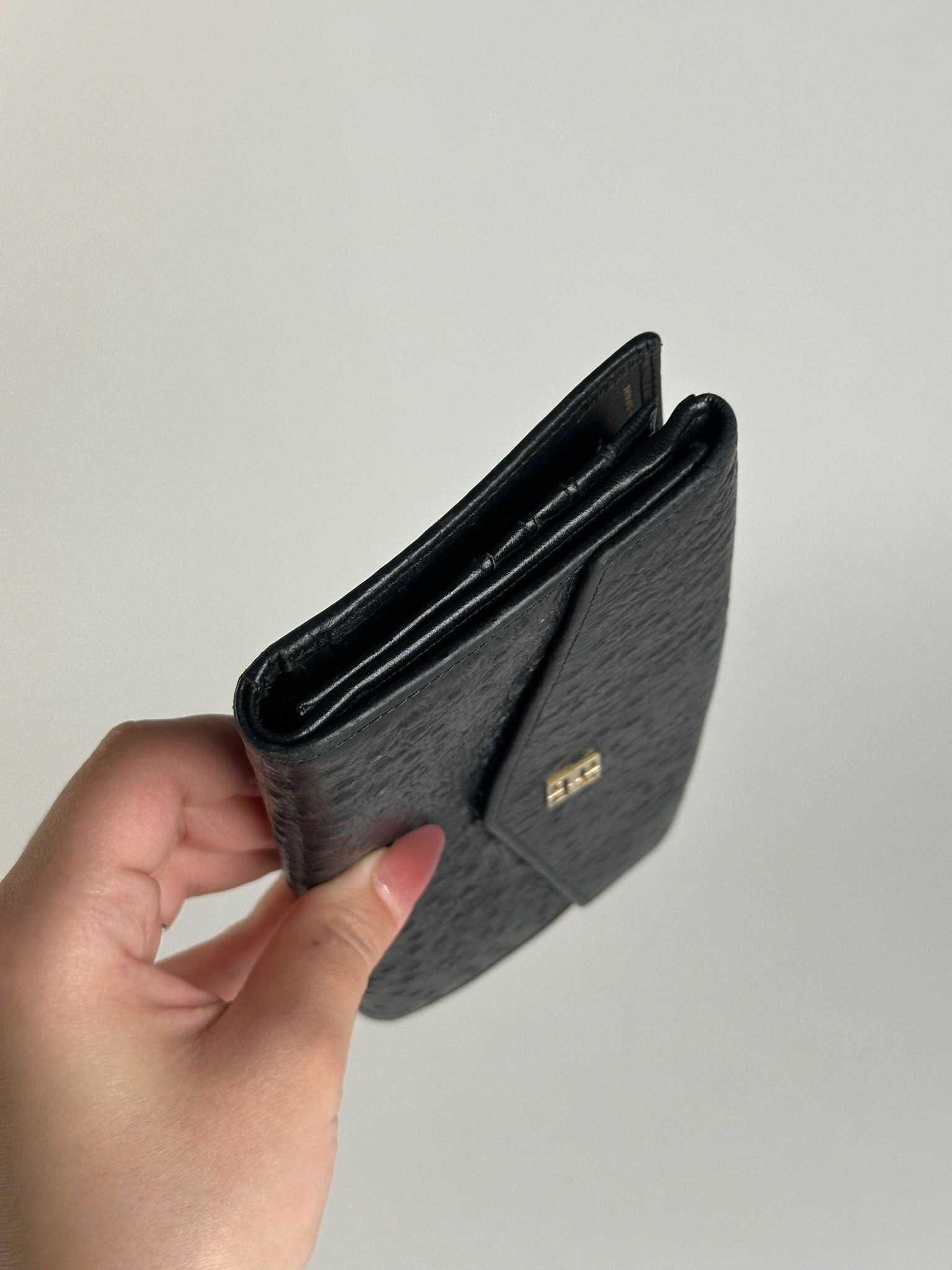 Givenchy Vintage Ostrich leather wallet black Size ONE SIZE - 14 Thumbnail