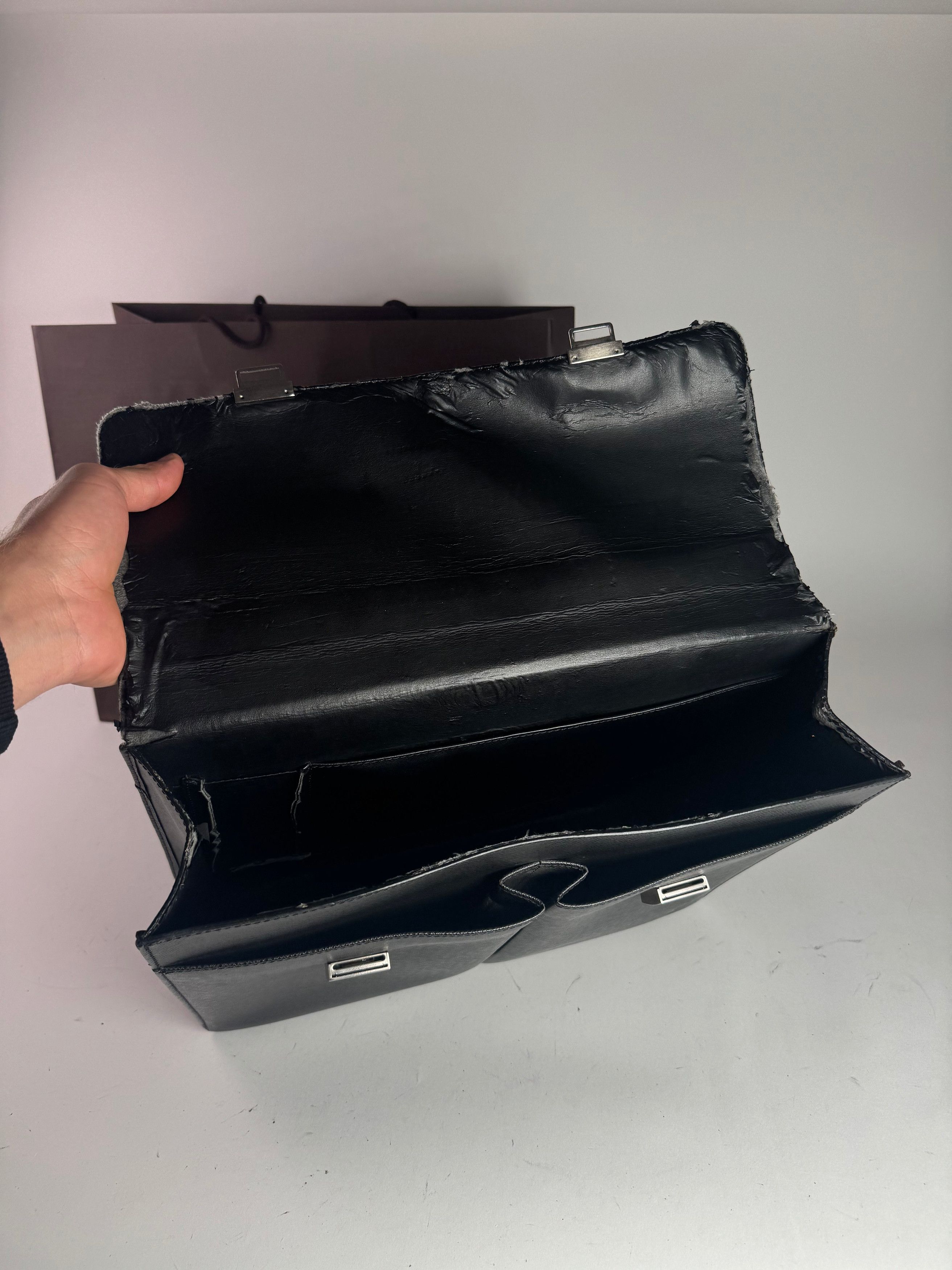 Louis Vuitton Vintage Leather Briefcase Black Size ONE SIZE - 4 Thumbnail