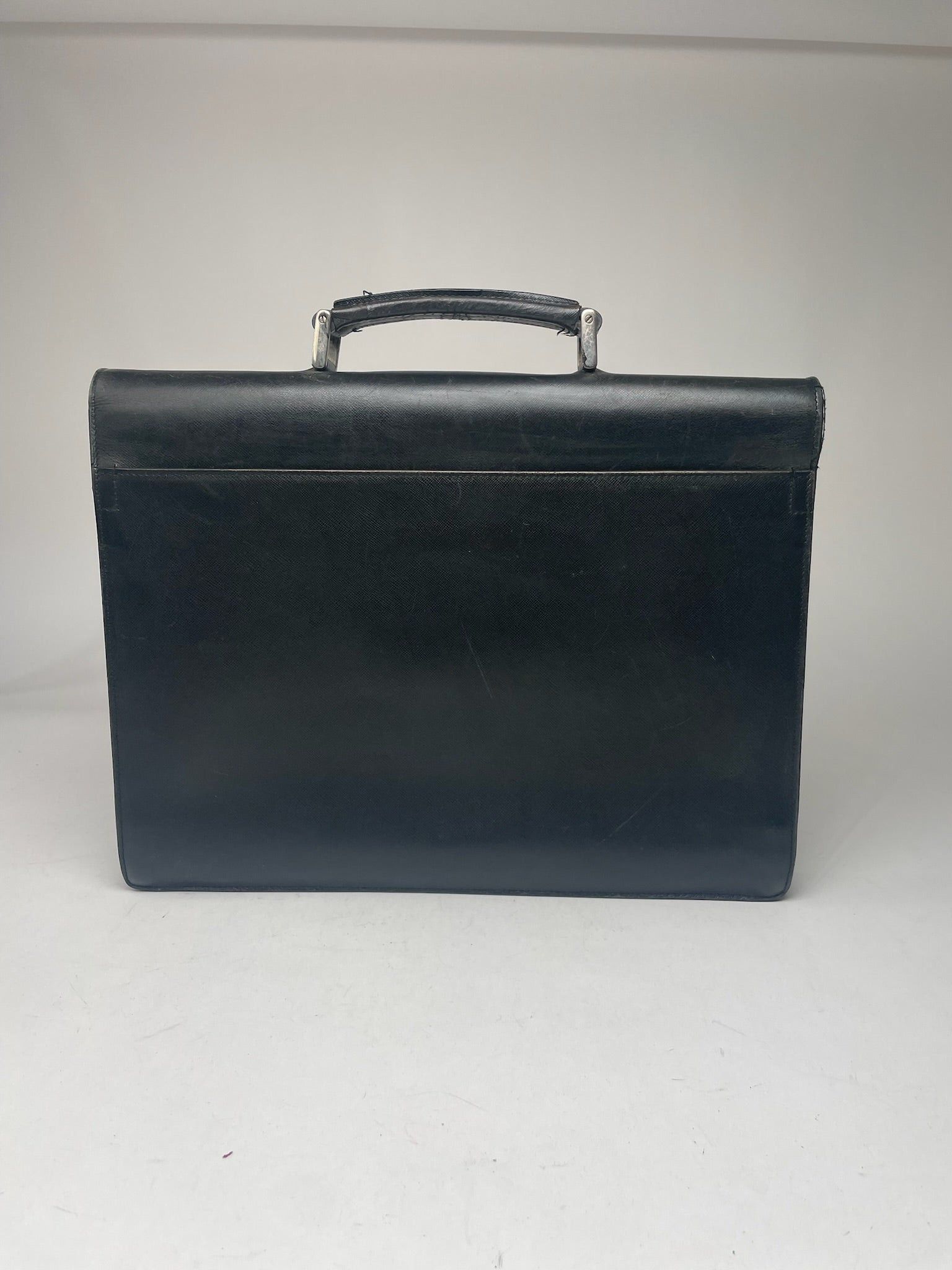 Prada Vintage Leather Briefcase Black Size ONE SIZE - 11 Thumbnail
