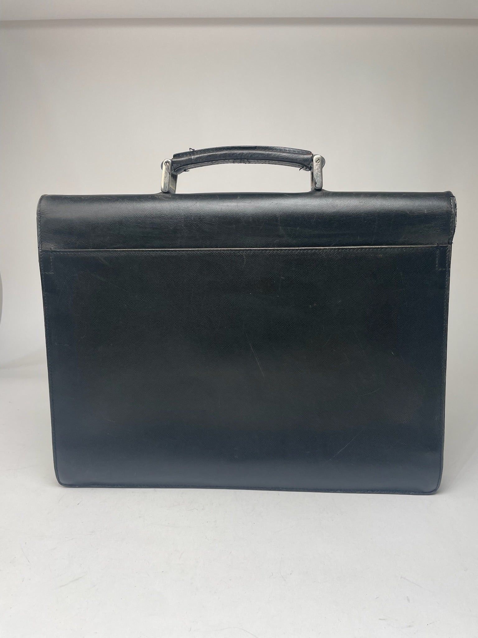 Prada Vintage Leather Briefcase Black Size ONE SIZE - 2 Thumbnail