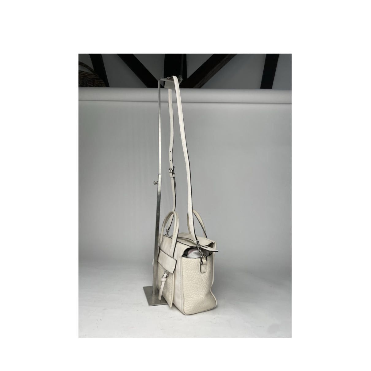 Coach Large Scout Hobo White Leather Handbag Size ONE SIZE - 3 Thumbnail