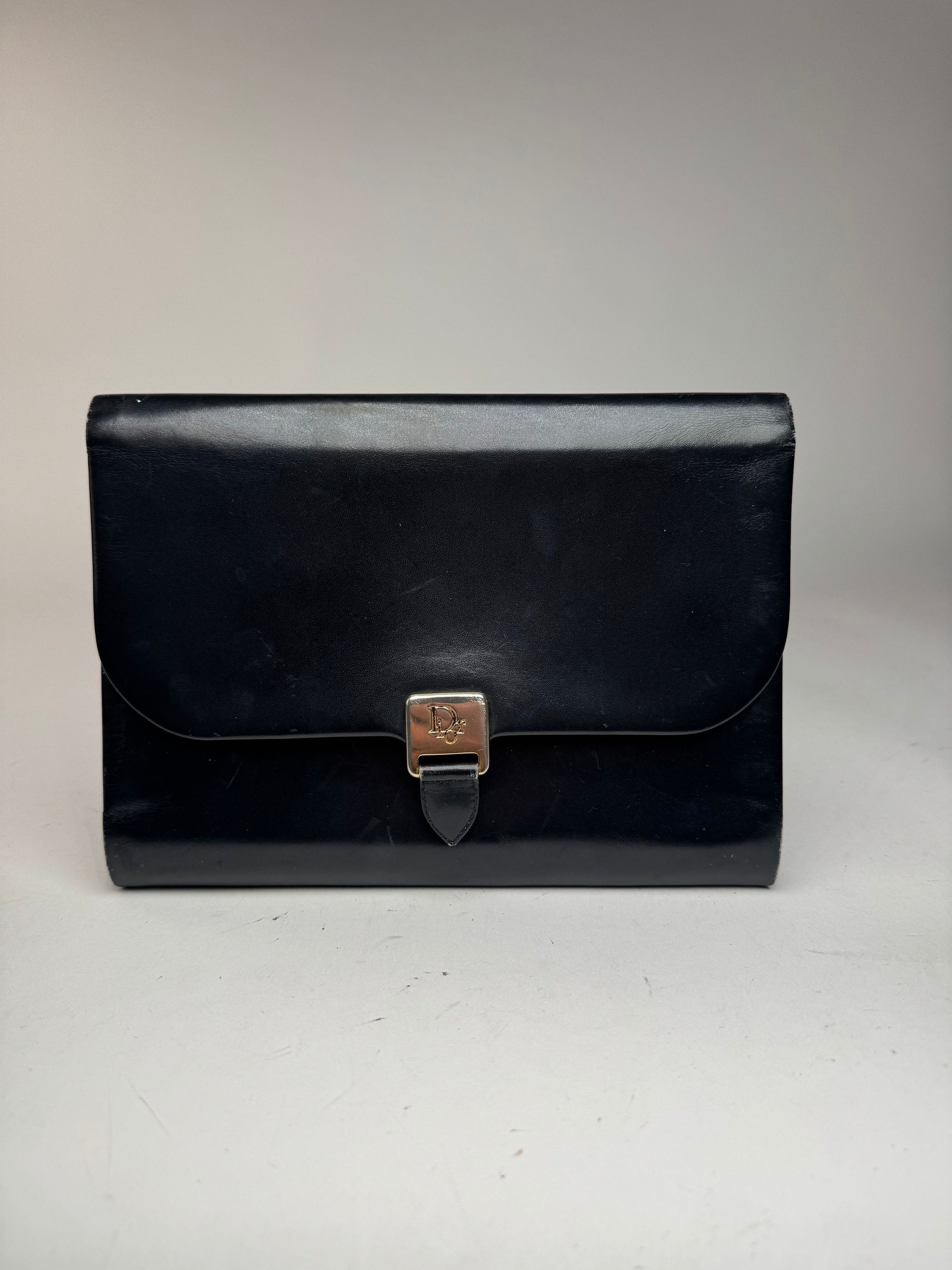 Dior Vintage Leather Clutch Black Size ONE SIZE - 5 Thumbnail