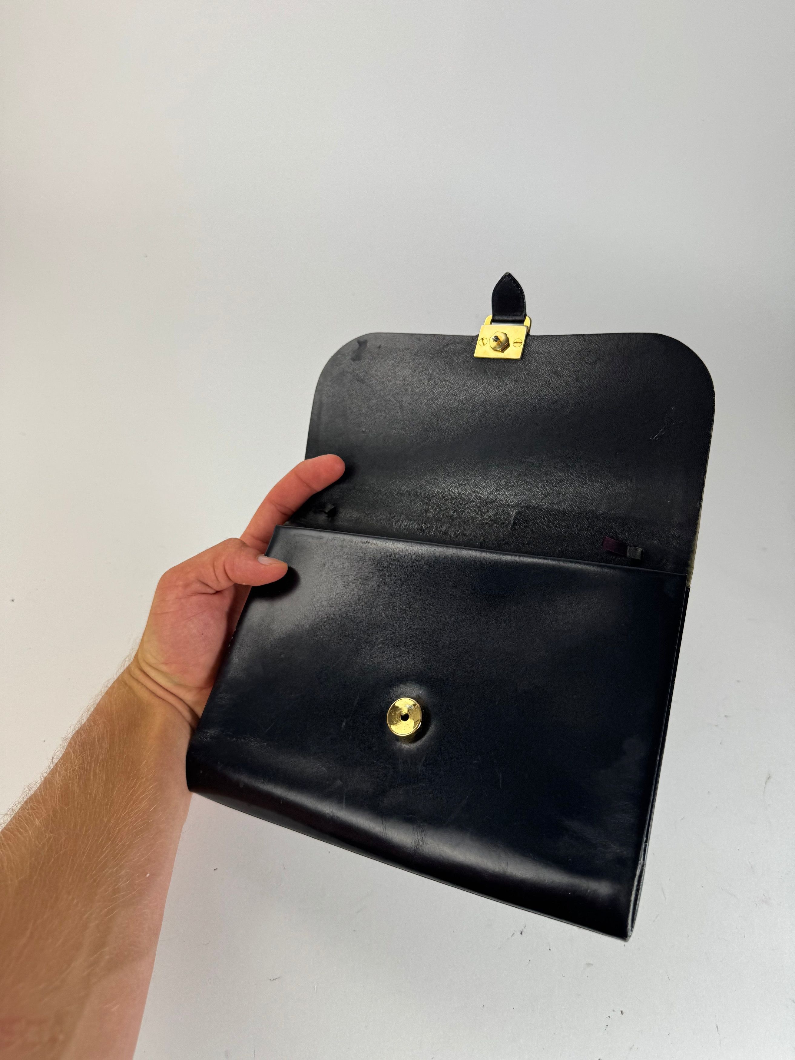 Dior Vintage Leather Clutch Black Size ONE SIZE - 6 Thumbnail