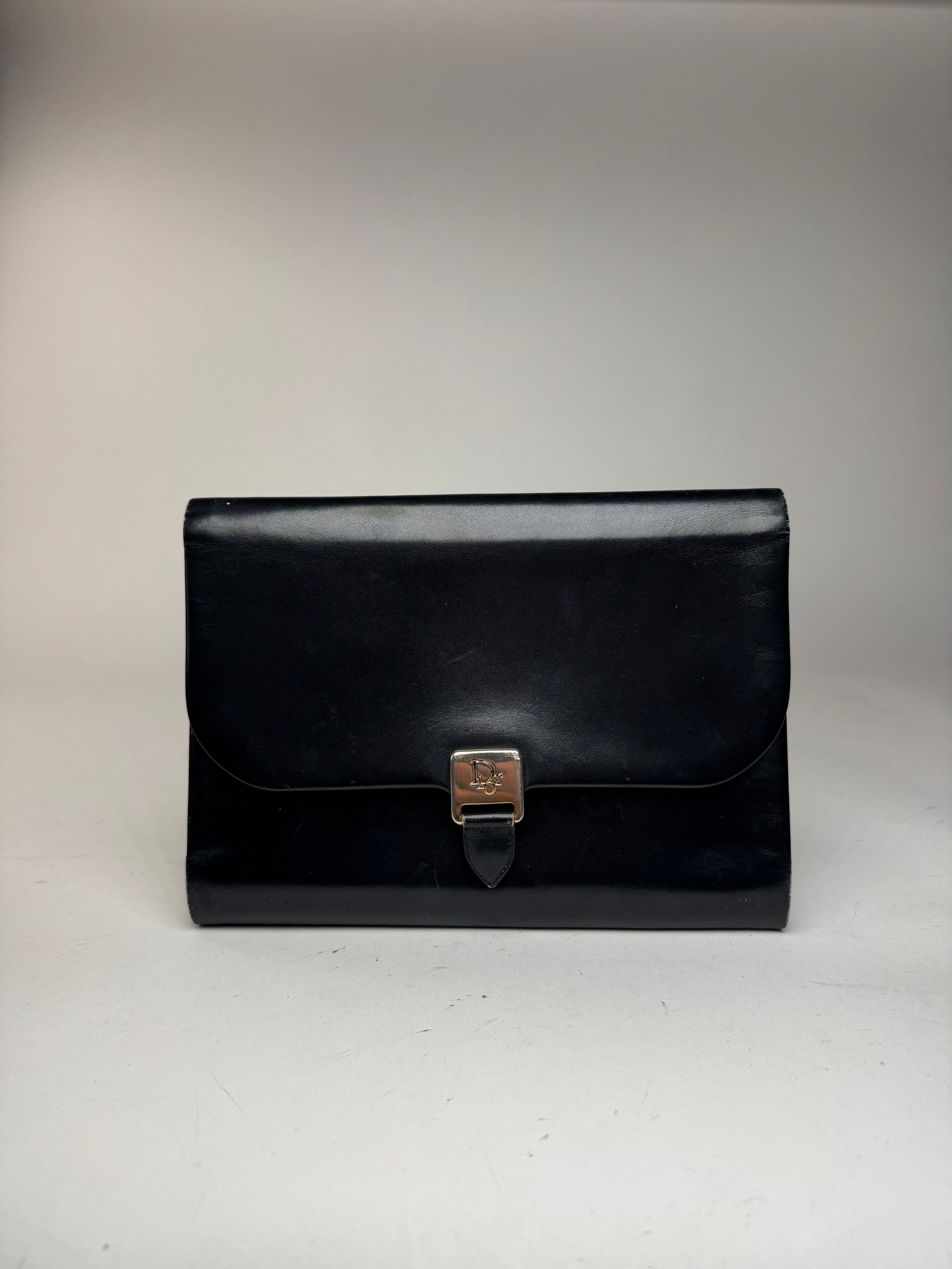 Dior Vintage Leather Clutch Black Size ONE SIZE - 3 Thumbnail