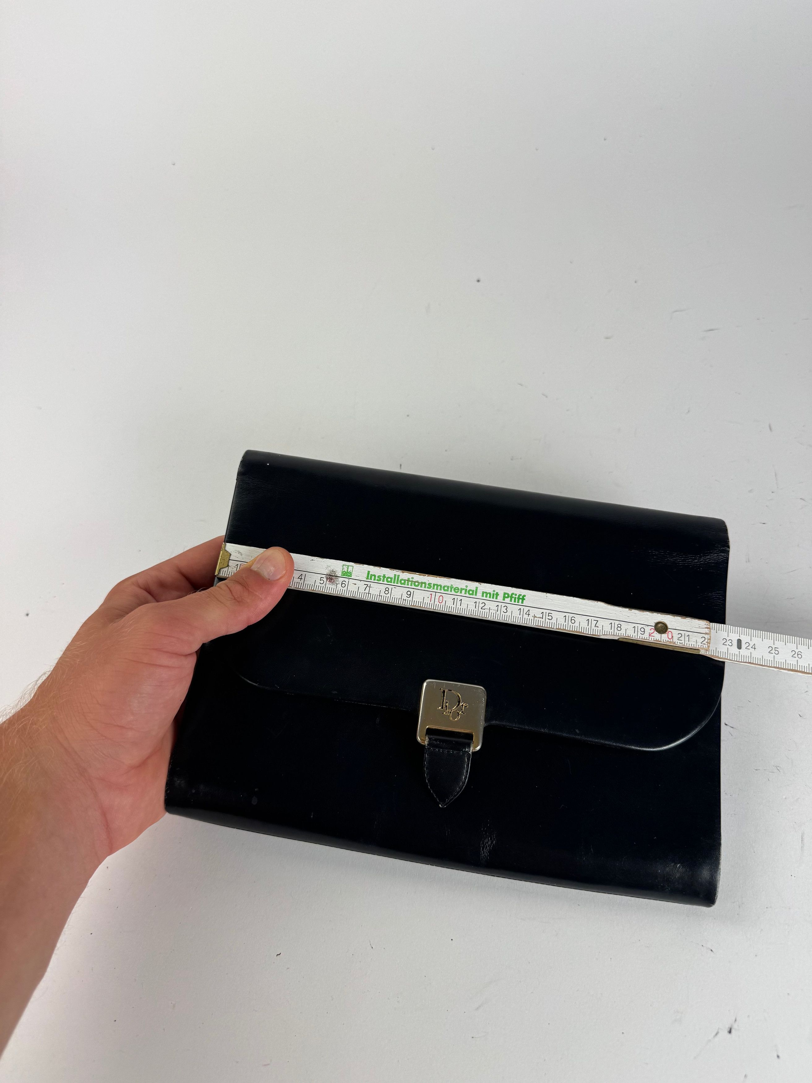 Dior Vintage Leather Clutch Black Size ONE SIZE - 11 Thumbnail