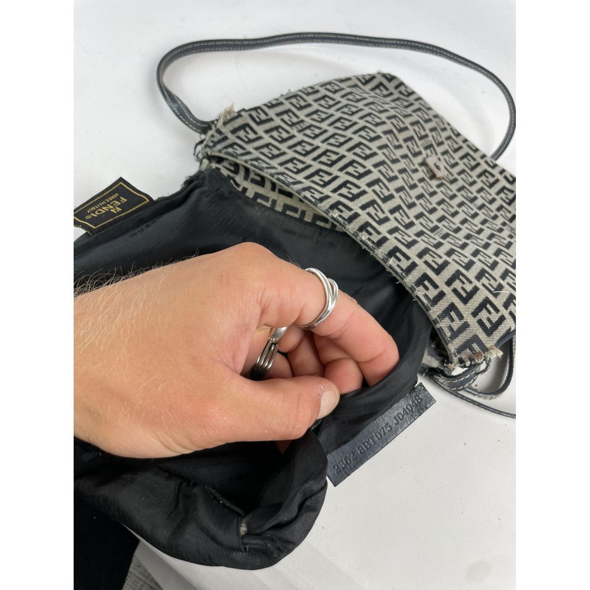 Fendi Baguette Black Cotton Handbag Size ONE SIZE - 3 Thumbnail