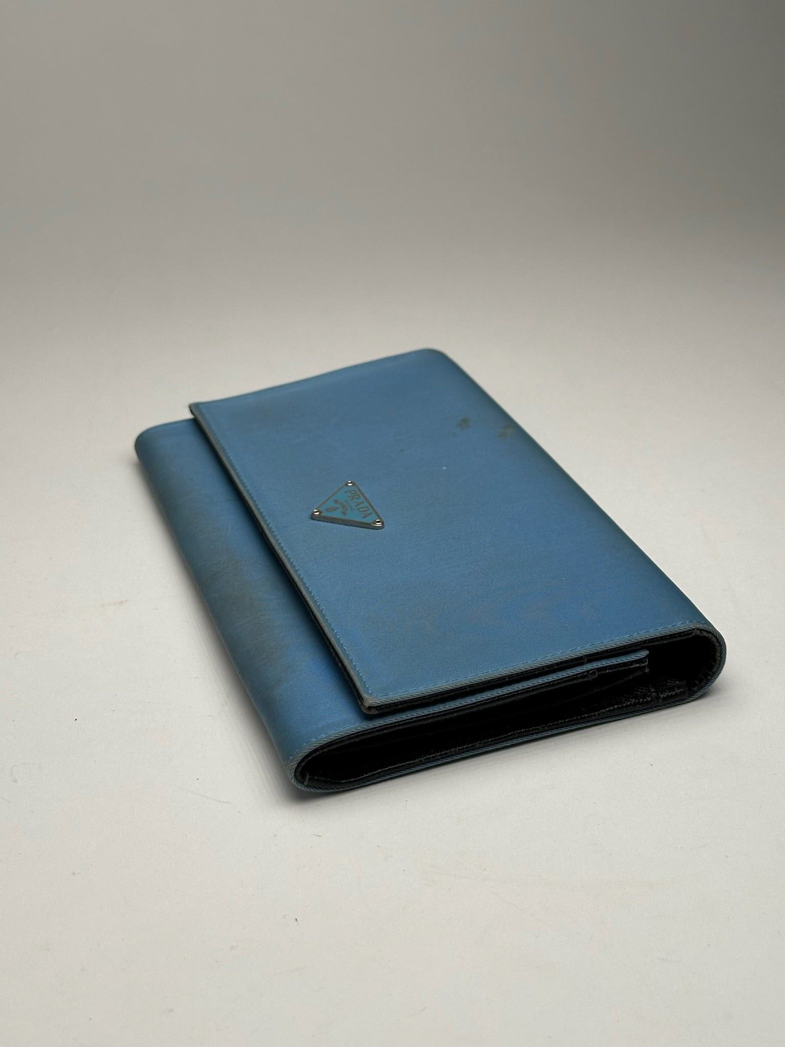 Prada Vintage Tessuto Canvas Leather Wallet Blue Size ONE SIZE - 3 Thumbnail