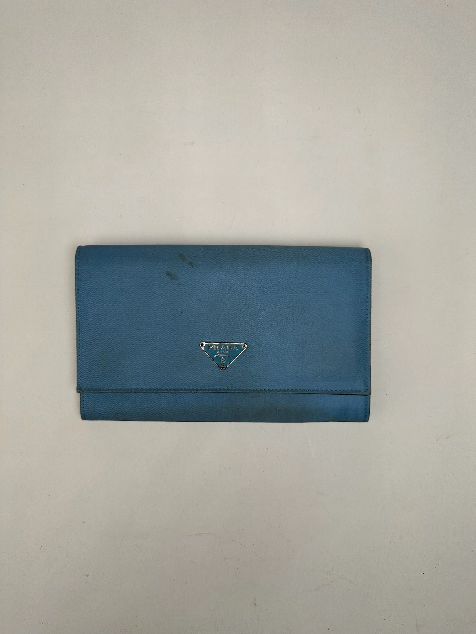 Prada Vintage Tessuto Canvas Leather Wallet Blue Size ONE SIZE - 9 Thumbnail
