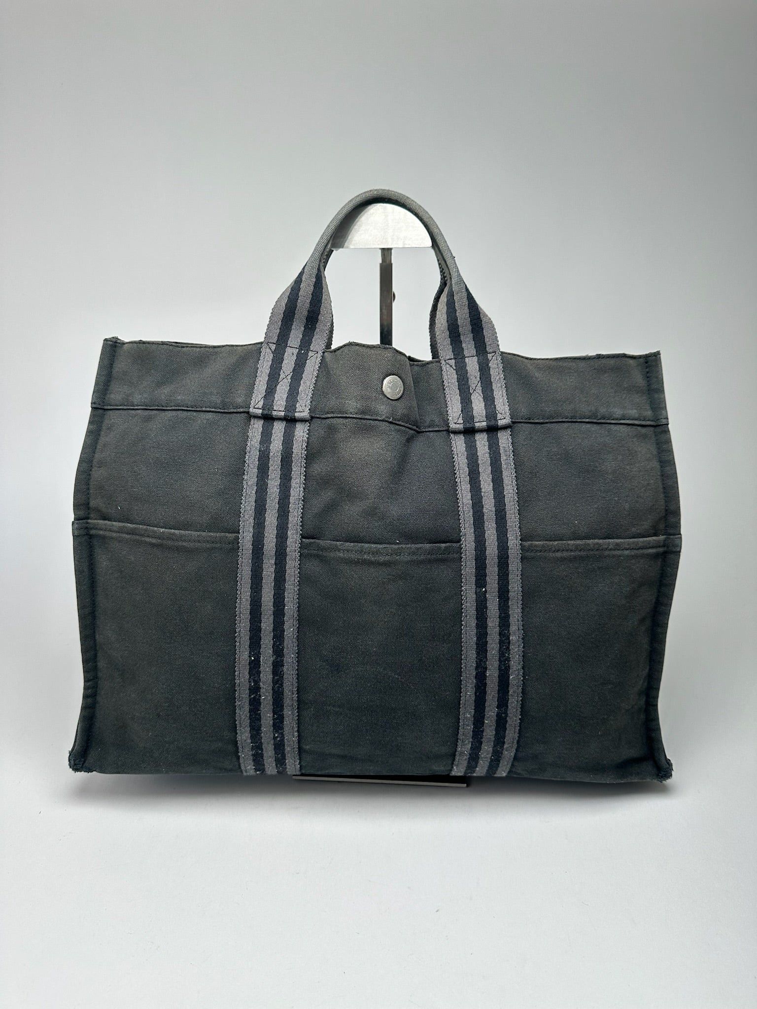 Other Vintage Hermes Canvas Shopper Bag black Size ONE SIZE - 8 Thumbnail