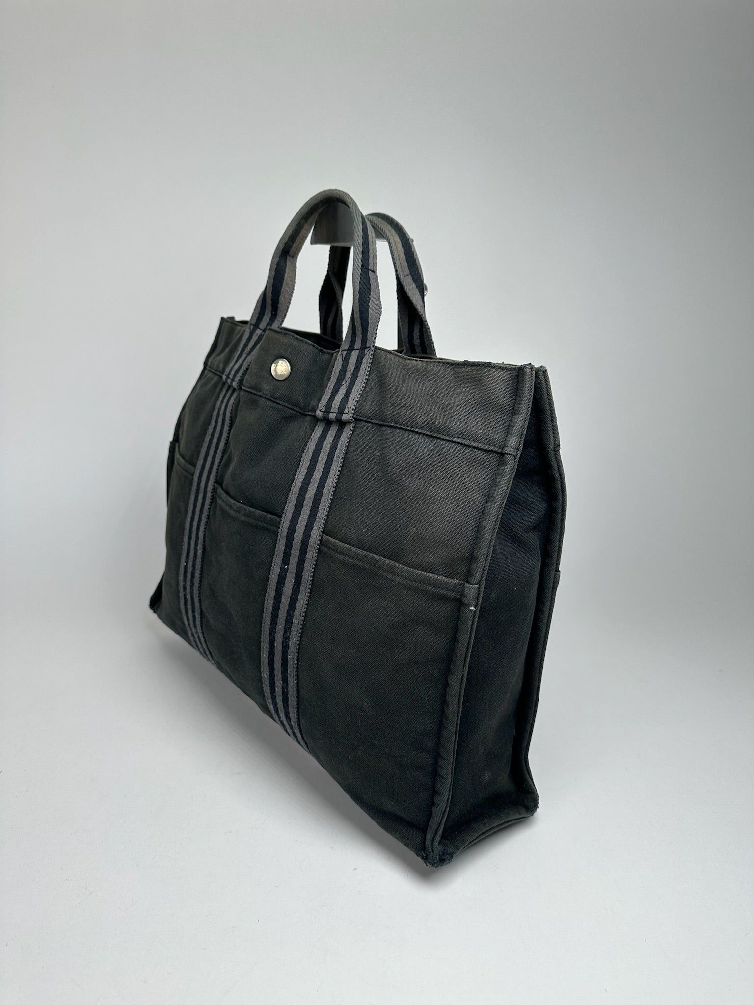 Other Vintage Hermes Canvas Shopper Bag black Size ONE SIZE - 7 Thumbnail