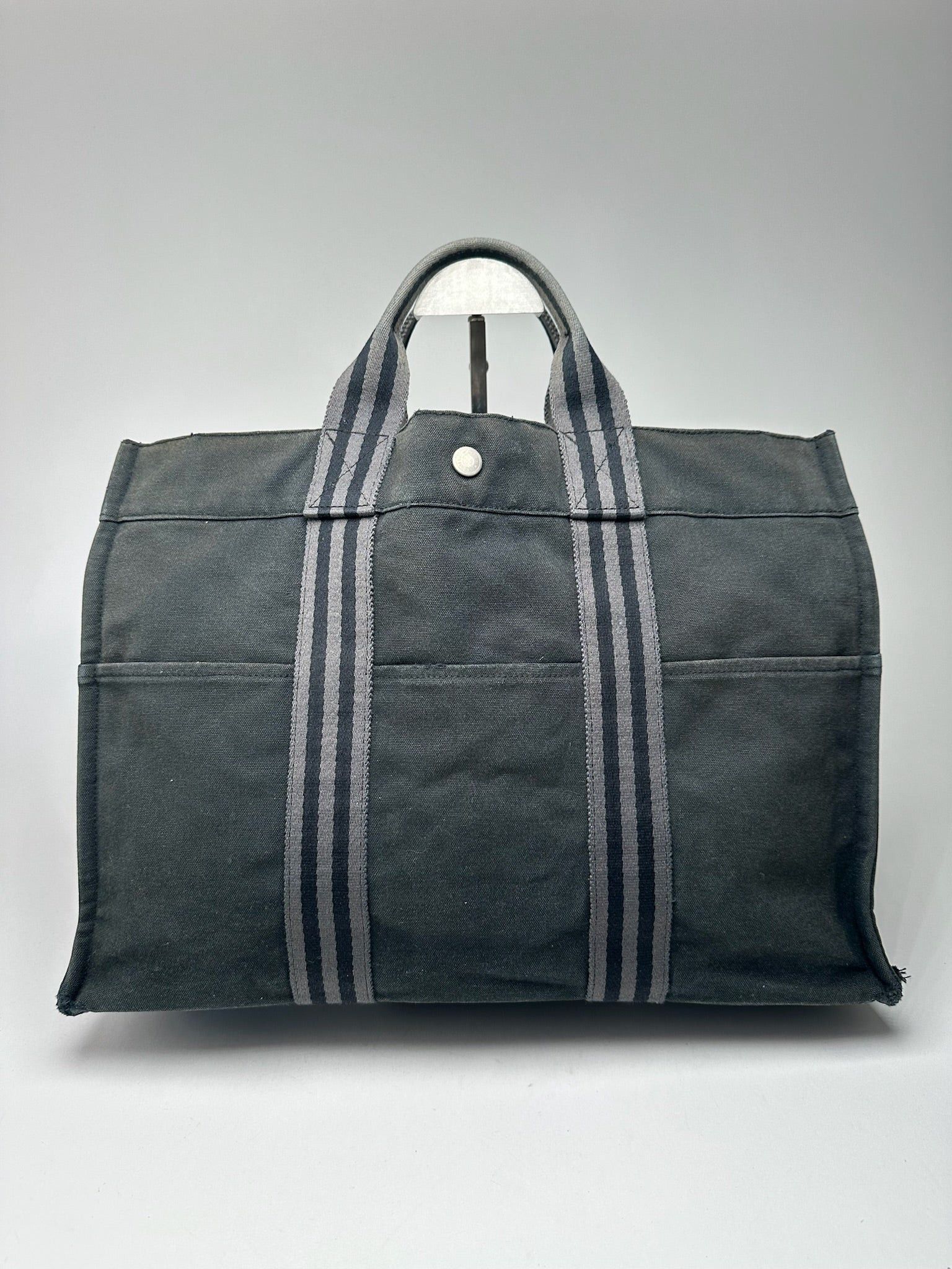 Other Vintage Hermes Canvas Shopper Bag black Size ONE SIZE - 9 Thumbnail