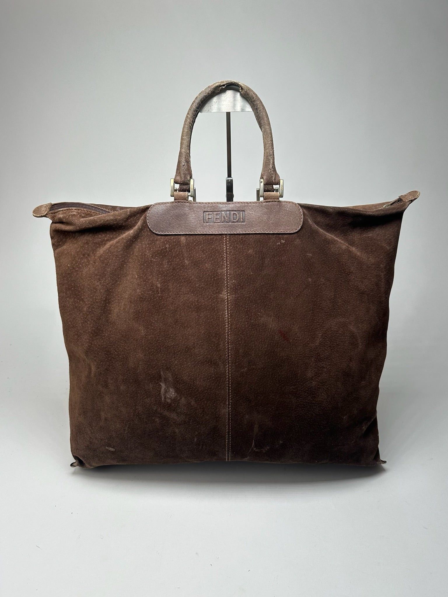 Fendi Vintage Suede Handbag Brown Size ONE SIZE - 4 Thumbnail