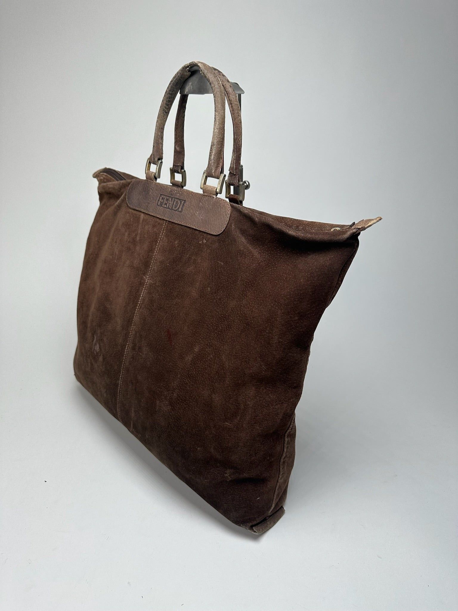 Fendi Vintage Suede Handbag Brown Size ONE SIZE - 3 Thumbnail