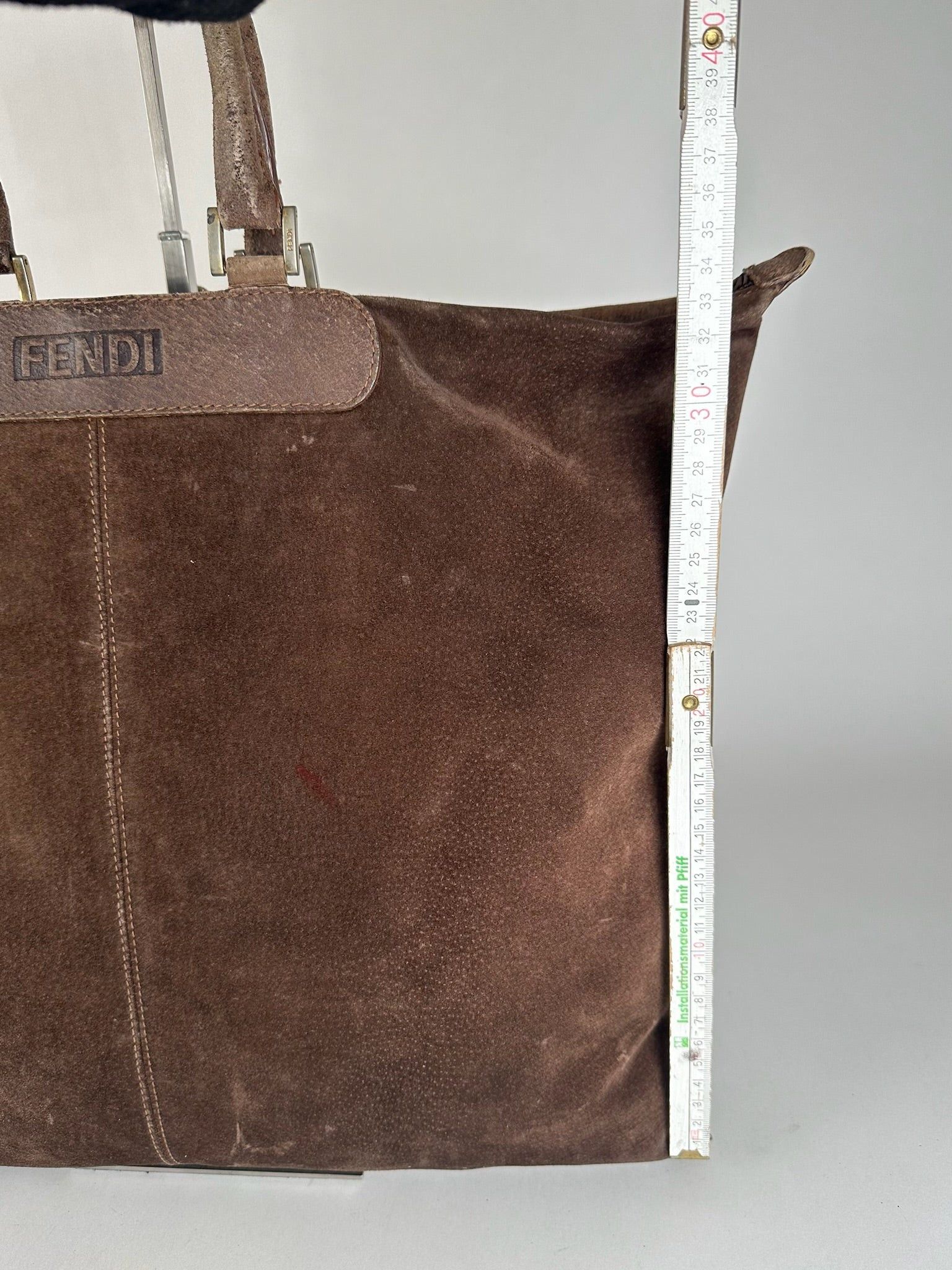 Fendi Vintage Suede Handbag Brown Size ONE SIZE - 9 Thumbnail