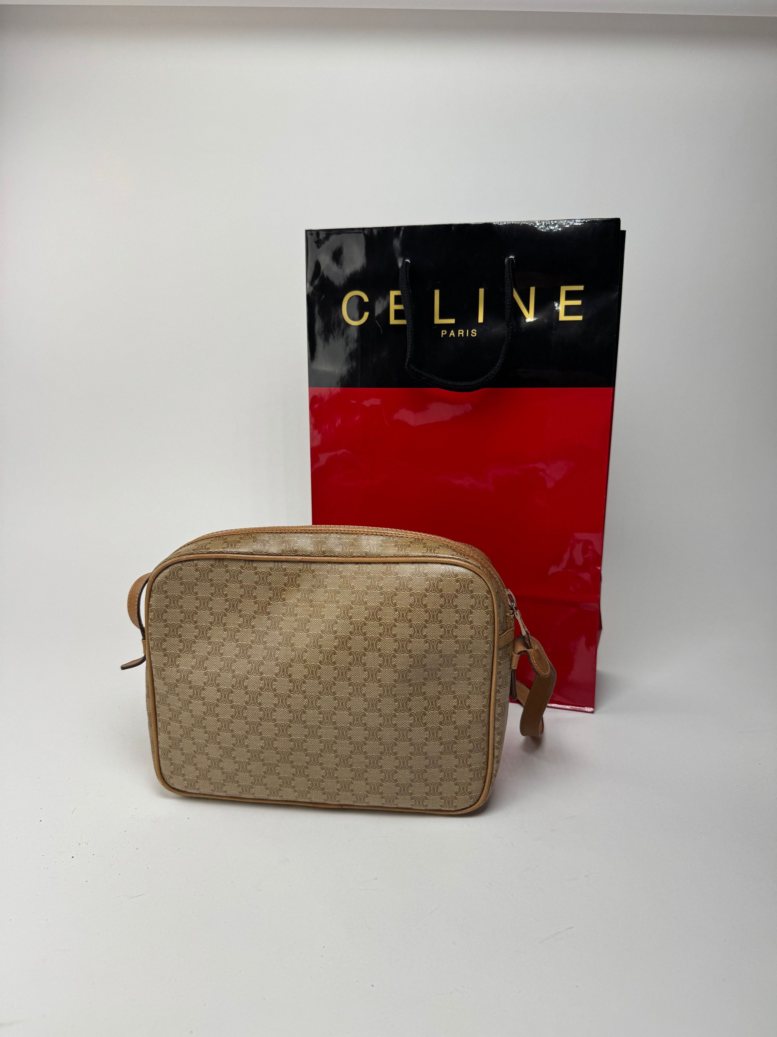 Celine Vintage Monogram Leather Triomphe Bag beige Size ONE SIZE - 2 Thumbnail