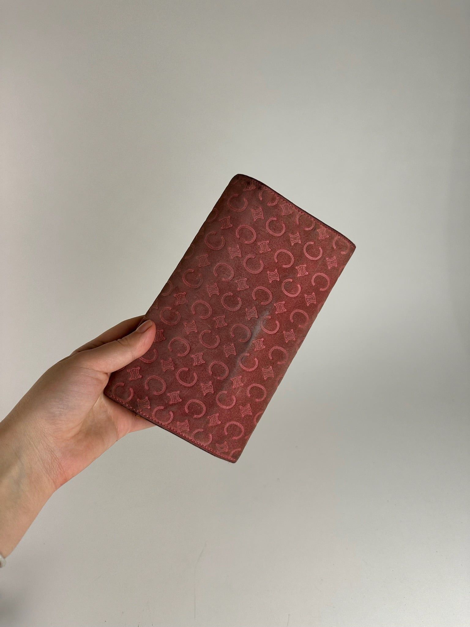 Celine Vintage suede macadam Monogram Wallet pink Brown Size ONE SIZE - 8 Thumbnail