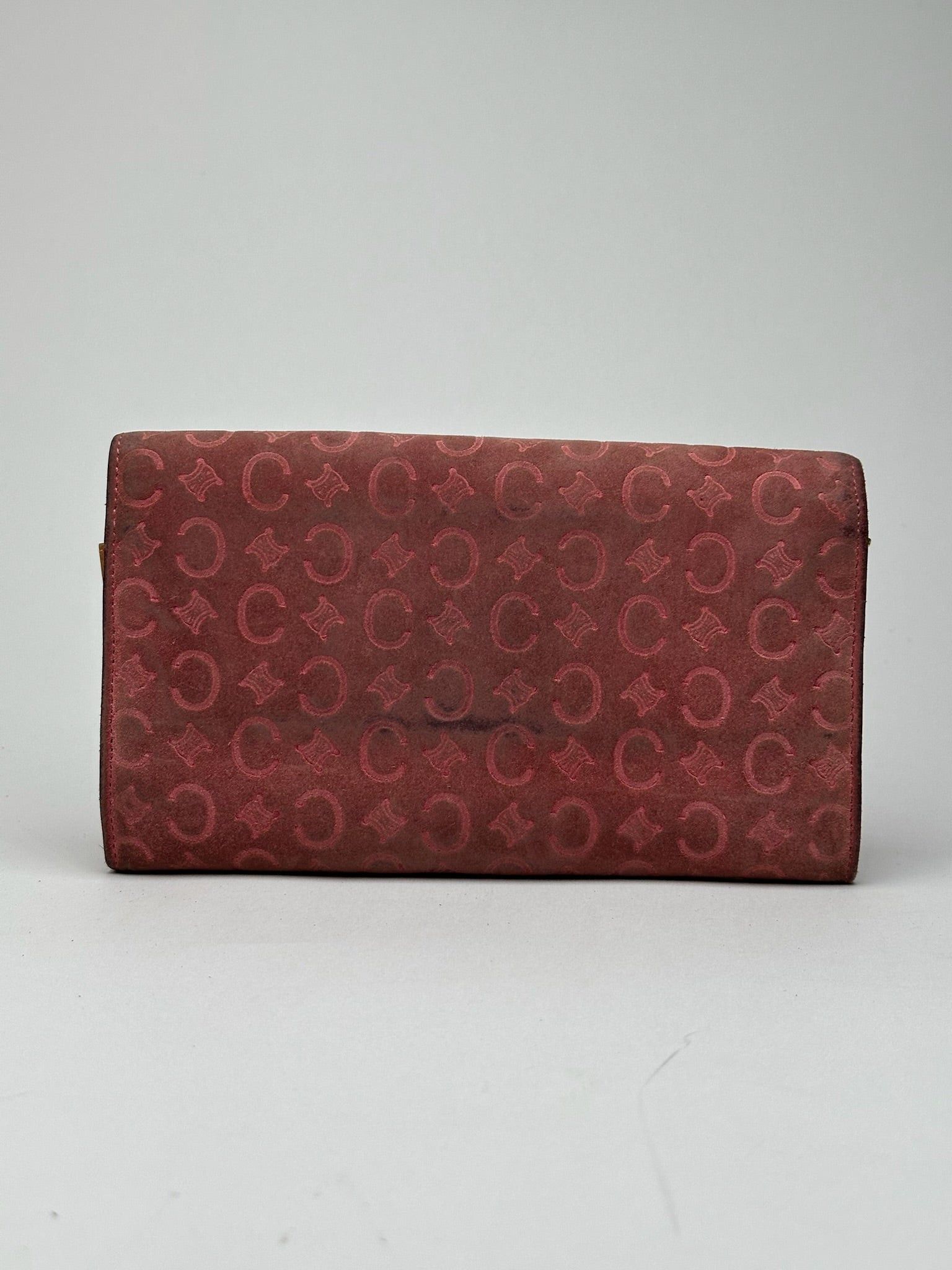 Celine Vintage suede macadam Monogram Wallet pink Brown Size ONE SIZE - 2 Thumbnail