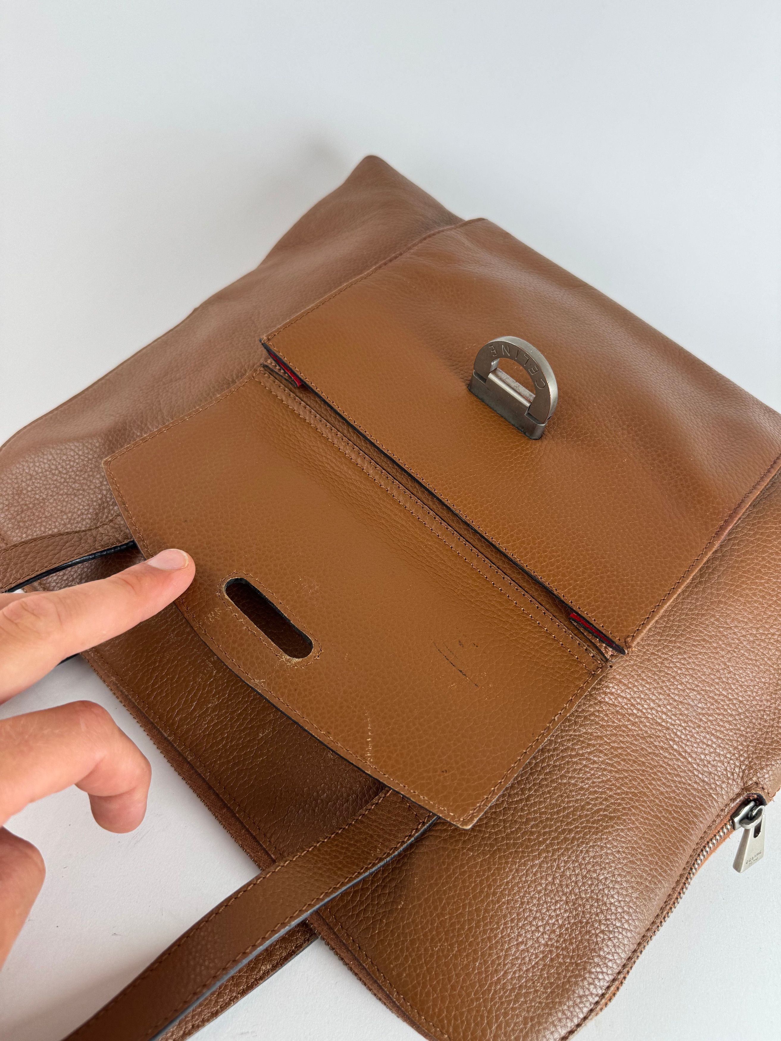Celine Vintage Paris Leather handbag brown Size ONE SIZE - 12 Thumbnail