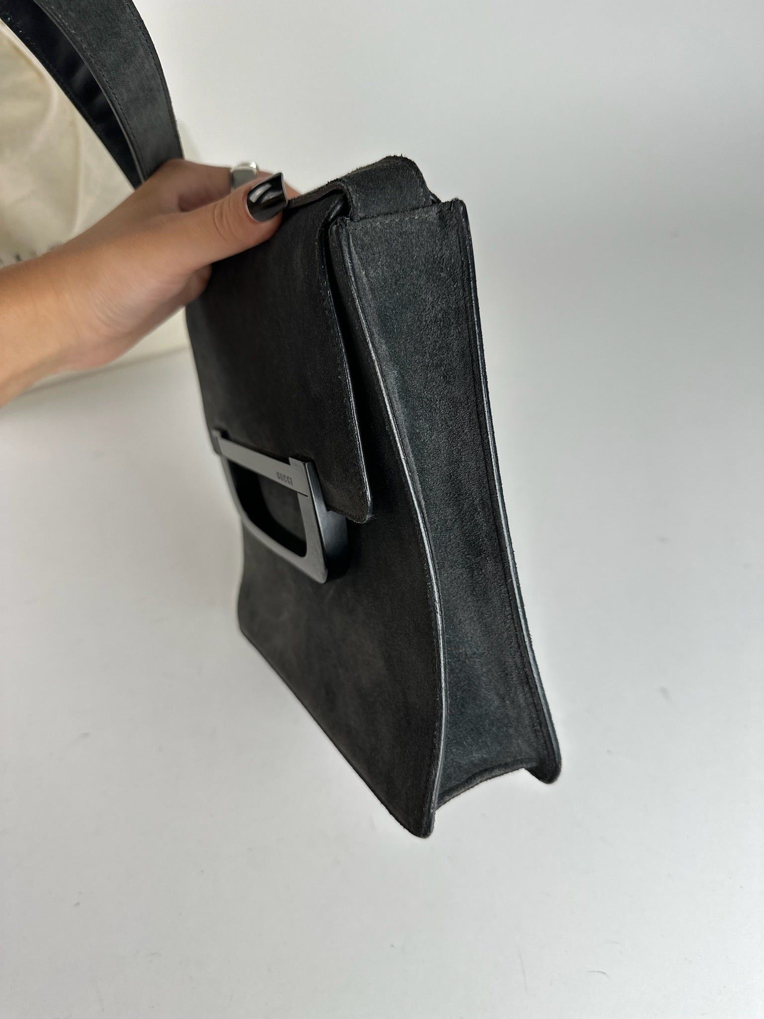 Gucci Vintage Suede leather bag grey Size ONE SIZE - 8 Thumbnail