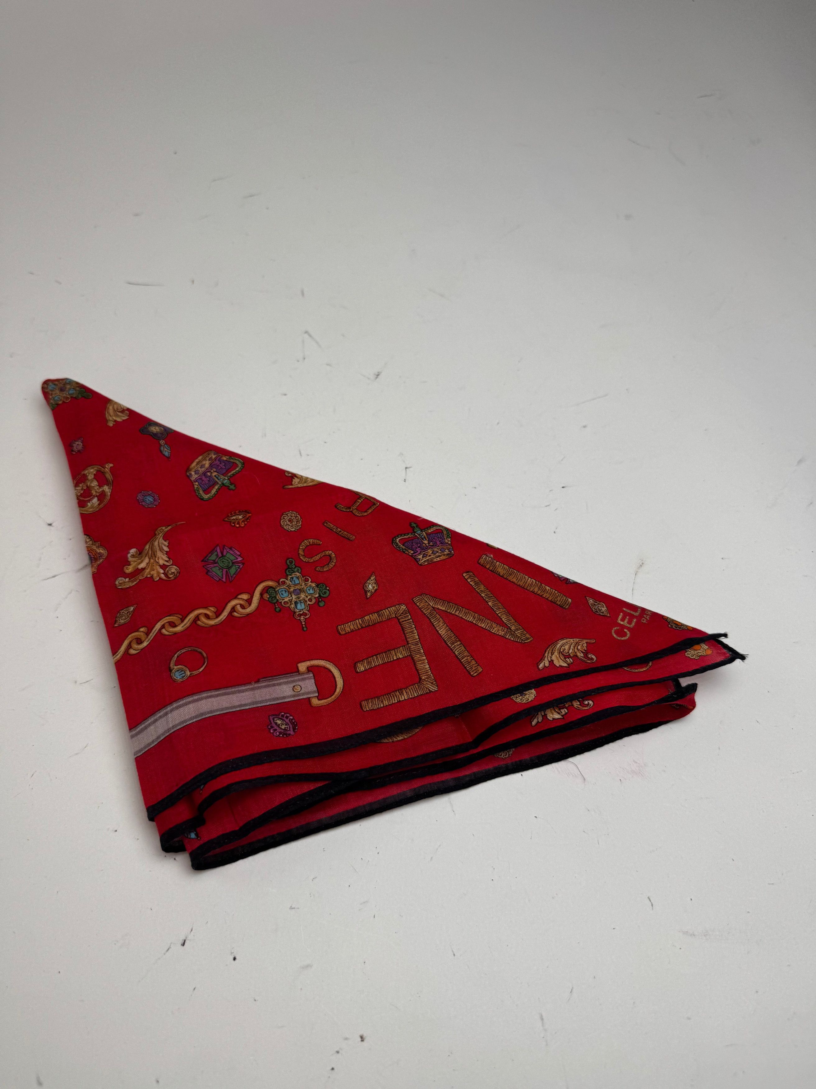 Celine Vintage Crline Scarf red Size ONE SIZE - 3 Thumbnail
