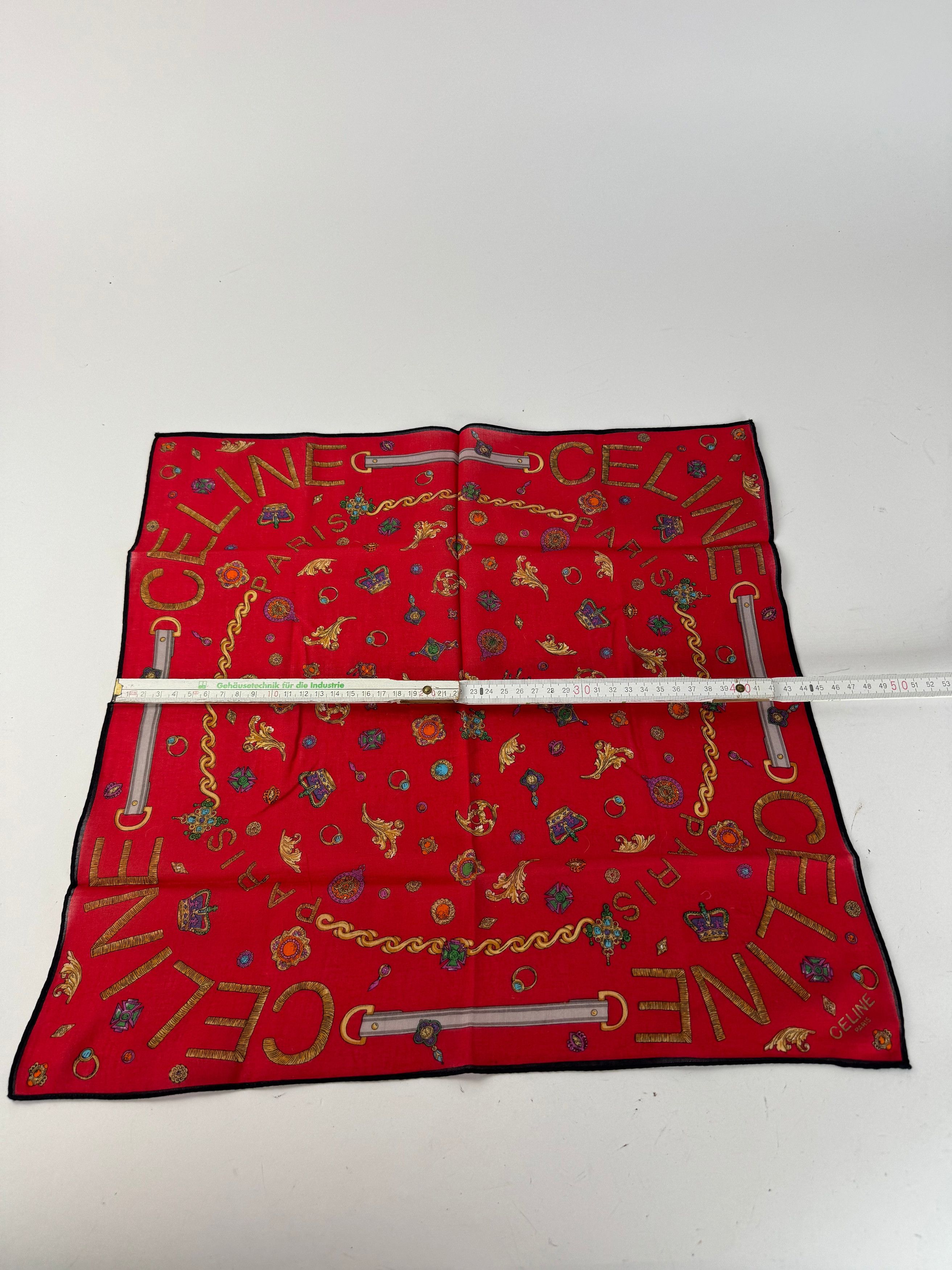 Celine Vintage Crline Scarf red Size ONE SIZE - 7 Thumbnail