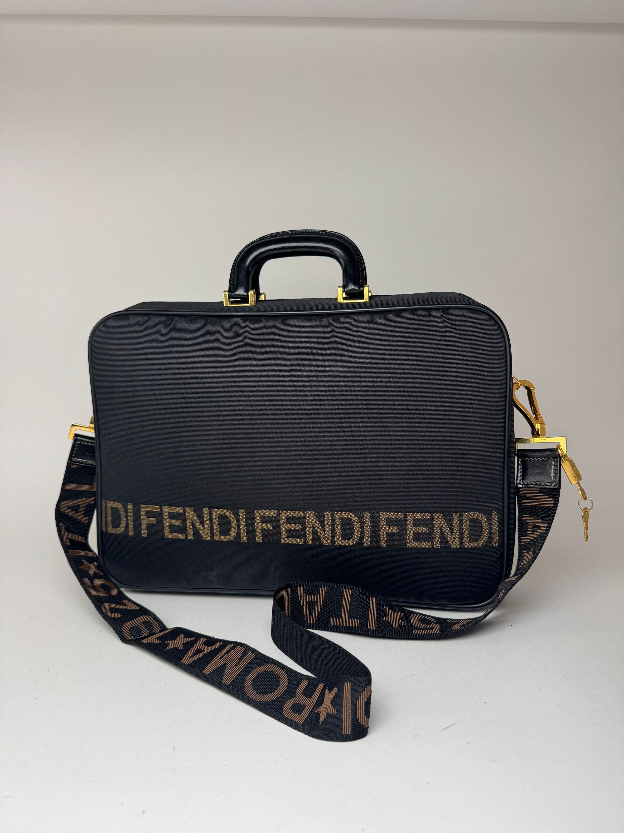 Fendi Vintage Roma 2Way Bag black gold Size ONE SIZE - 15 Thumbnail