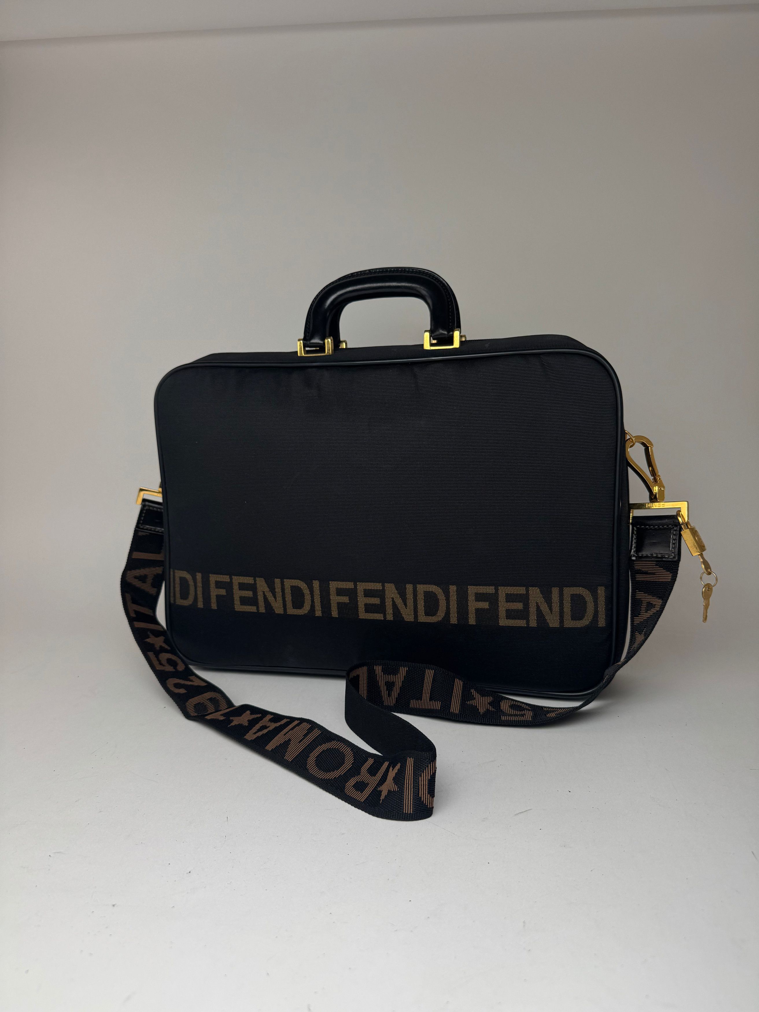 Fendi Vintage Roma 2Way Bag black gold Size ONE SIZE - 8 Thumbnail