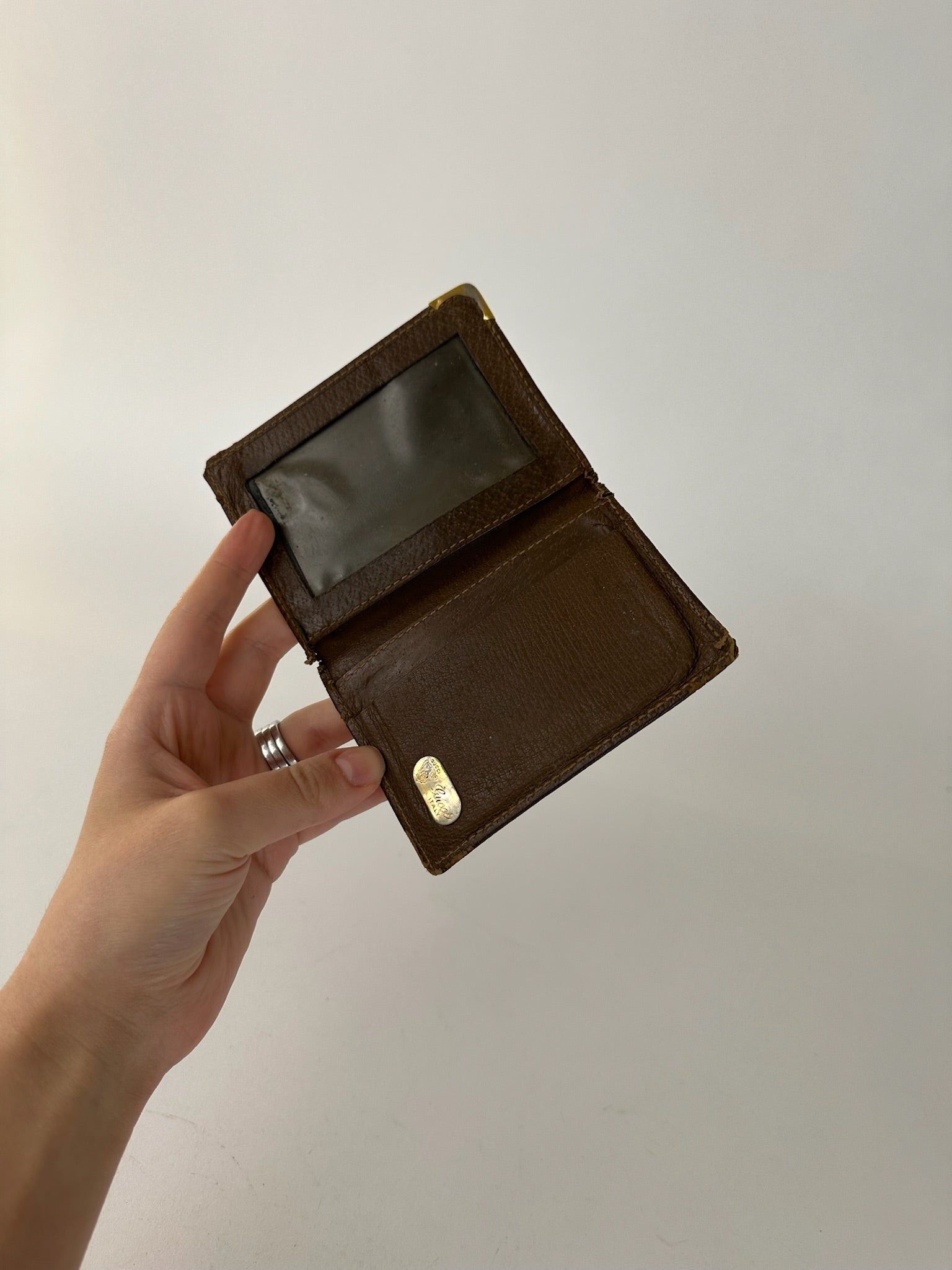 Gucci Vintage Leather Card Holder Brown Size ONE SIZE - 6 Thumbnail