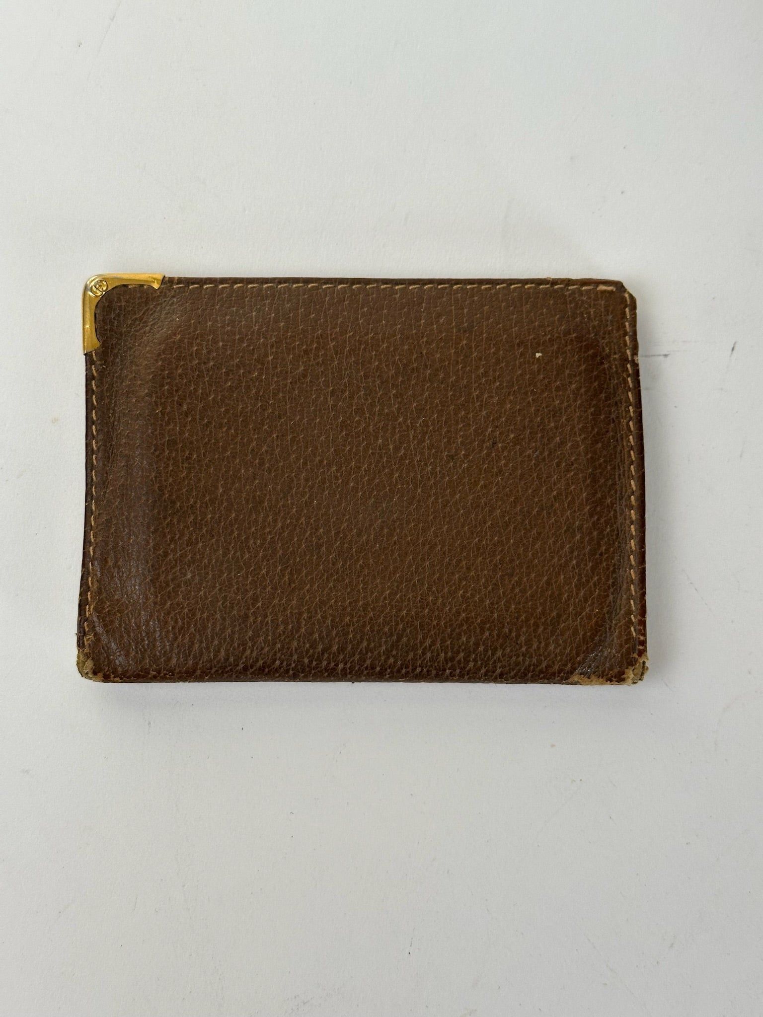 Gucci Vintage Leather Card Holder Brown Size ONE SIZE - 4 Thumbnail