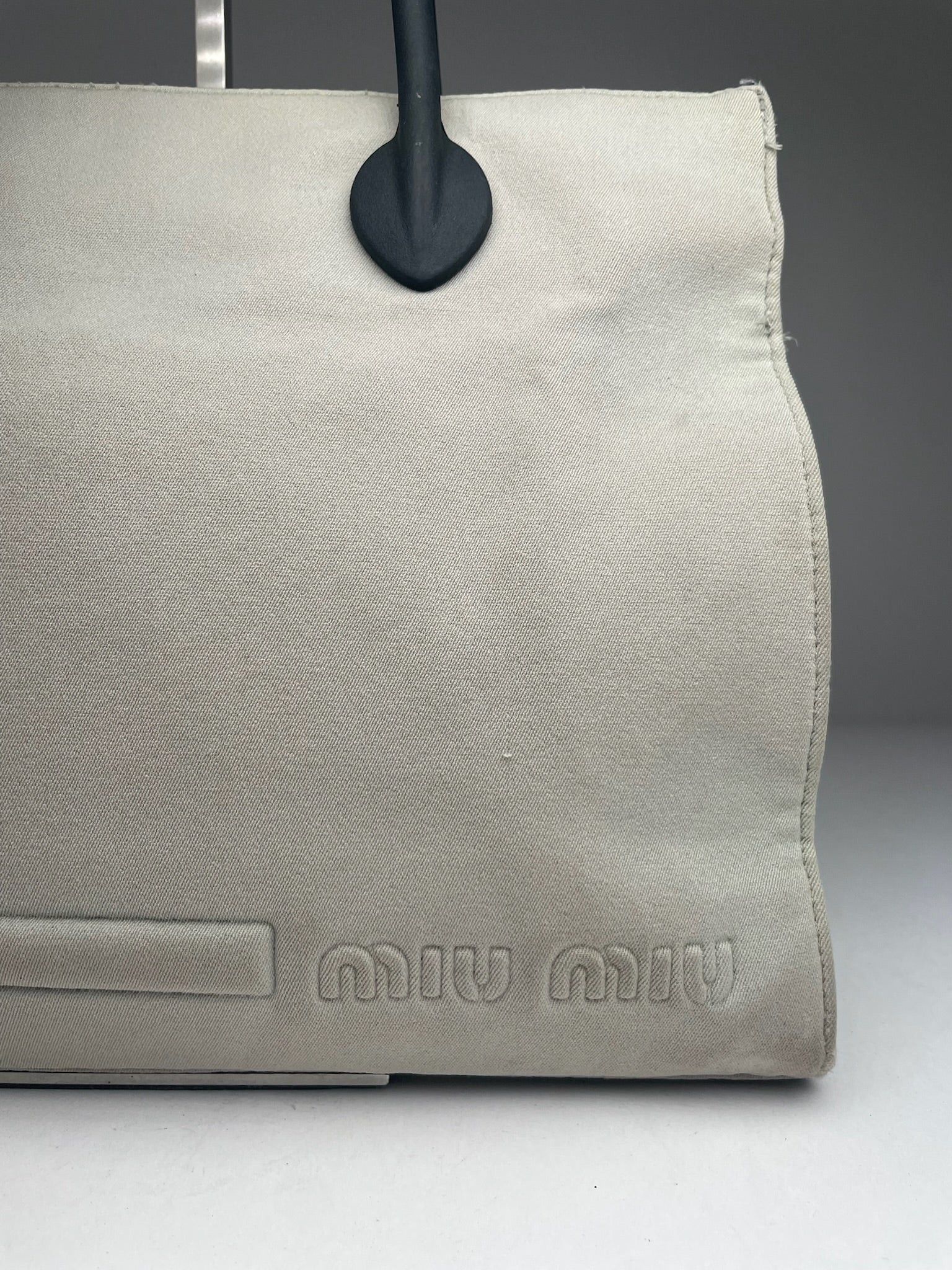 Miu Miu Vintage Canvas Bag Cream Black Size ONE SIZE - 4 Thumbnail