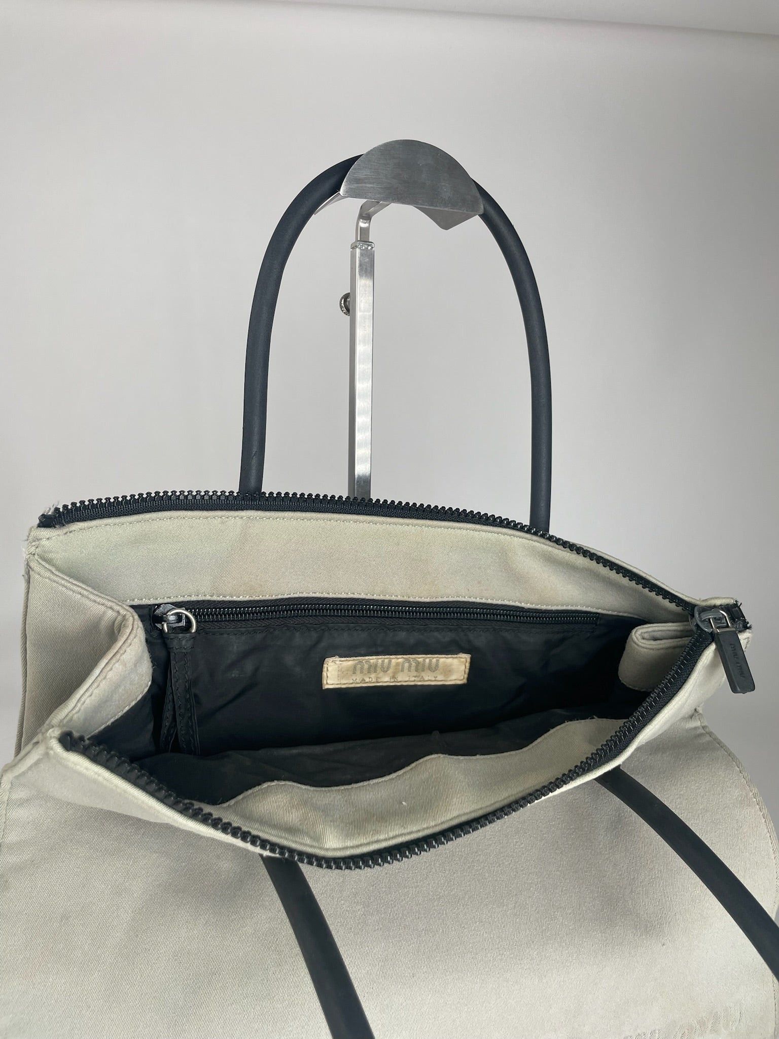 Miu Miu Vintage Canvas Bag Cream Black Size ONE SIZE - 8 Thumbnail