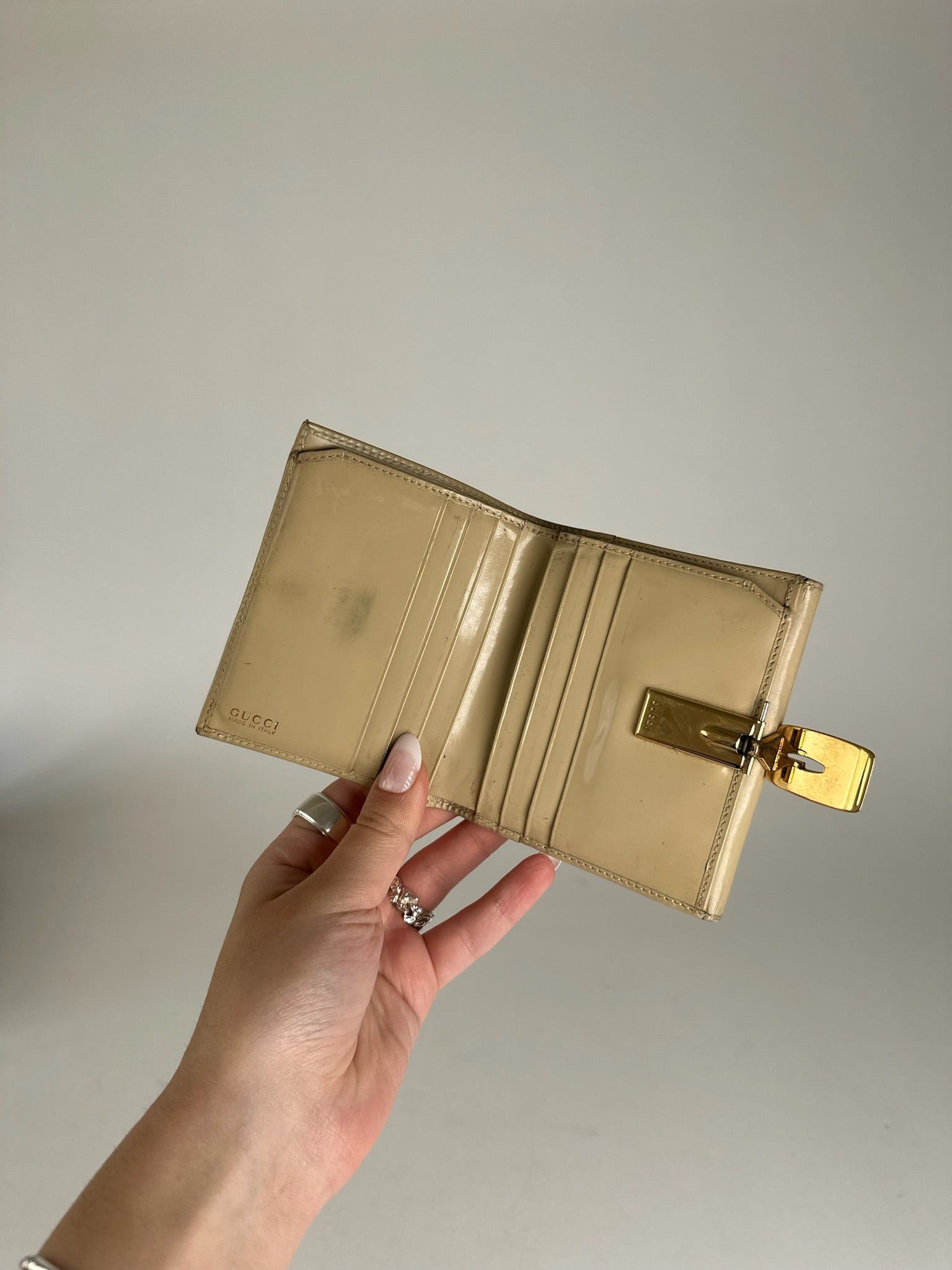 Gucci Vintage leather wallet beige Size ONE SIZE - 7 Thumbnail
