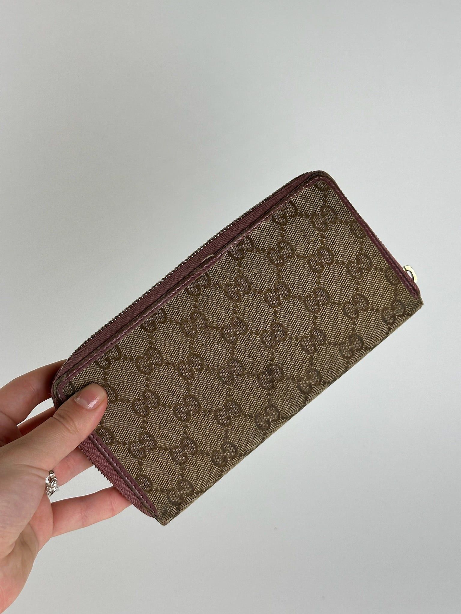 Gucci Vintage Monogram Wallet beige pink Size ONE SIZE - 8 Thumbnail