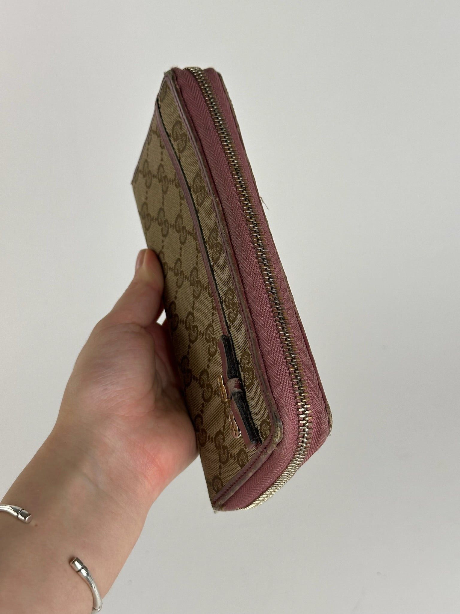 Gucci Vintage Monogram Wallet beige pink Size ONE SIZE - 7 Thumbnail