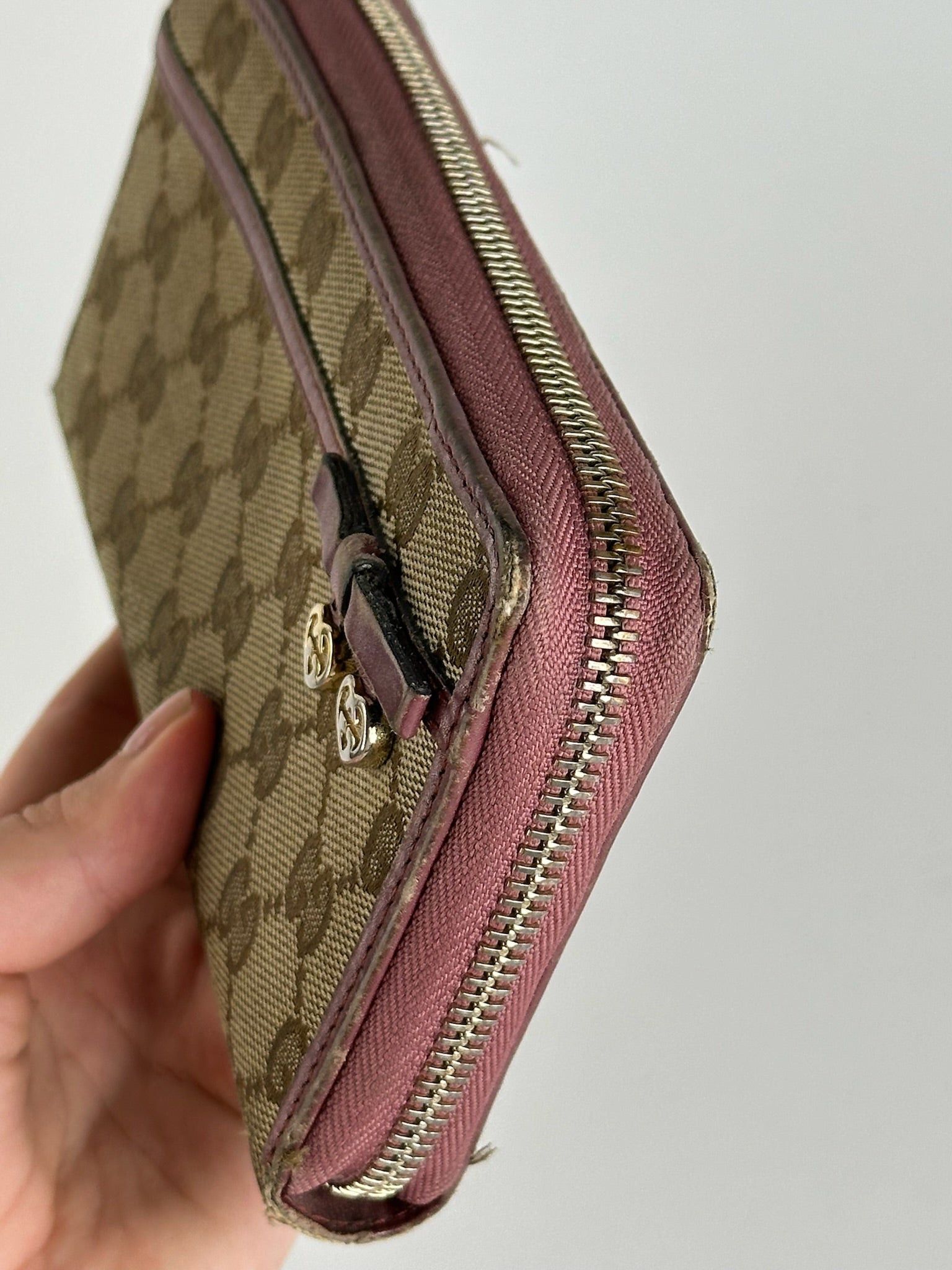 Gucci Vintage Monogram Wallet beige pink Size ONE SIZE - 4 Thumbnail