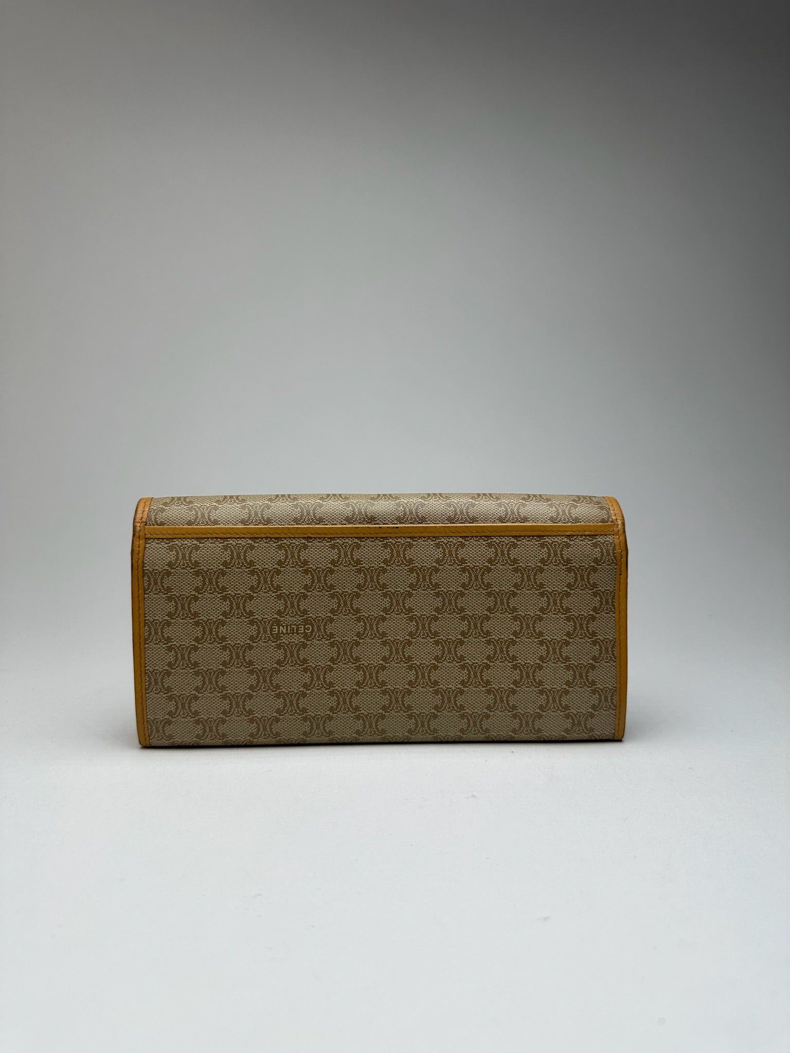 Celine Vintage Triomphe Monogramm Leather wallet beige Brown Size ONE SIZE - 2 Thumbnail