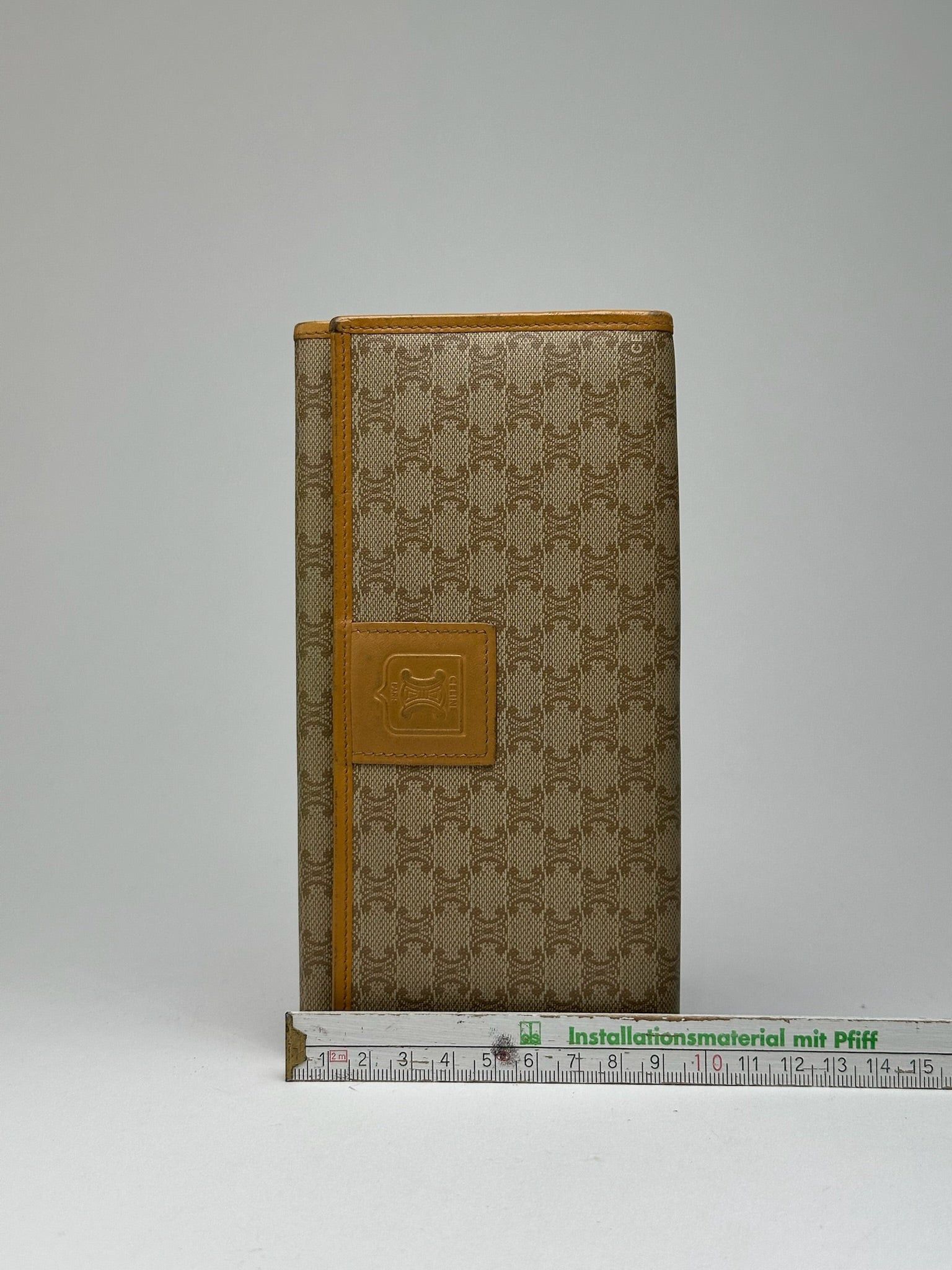 Celine Vintage Triomphe Monogramm Leather wallet beige Brown Size ONE SIZE - 7 Thumbnail