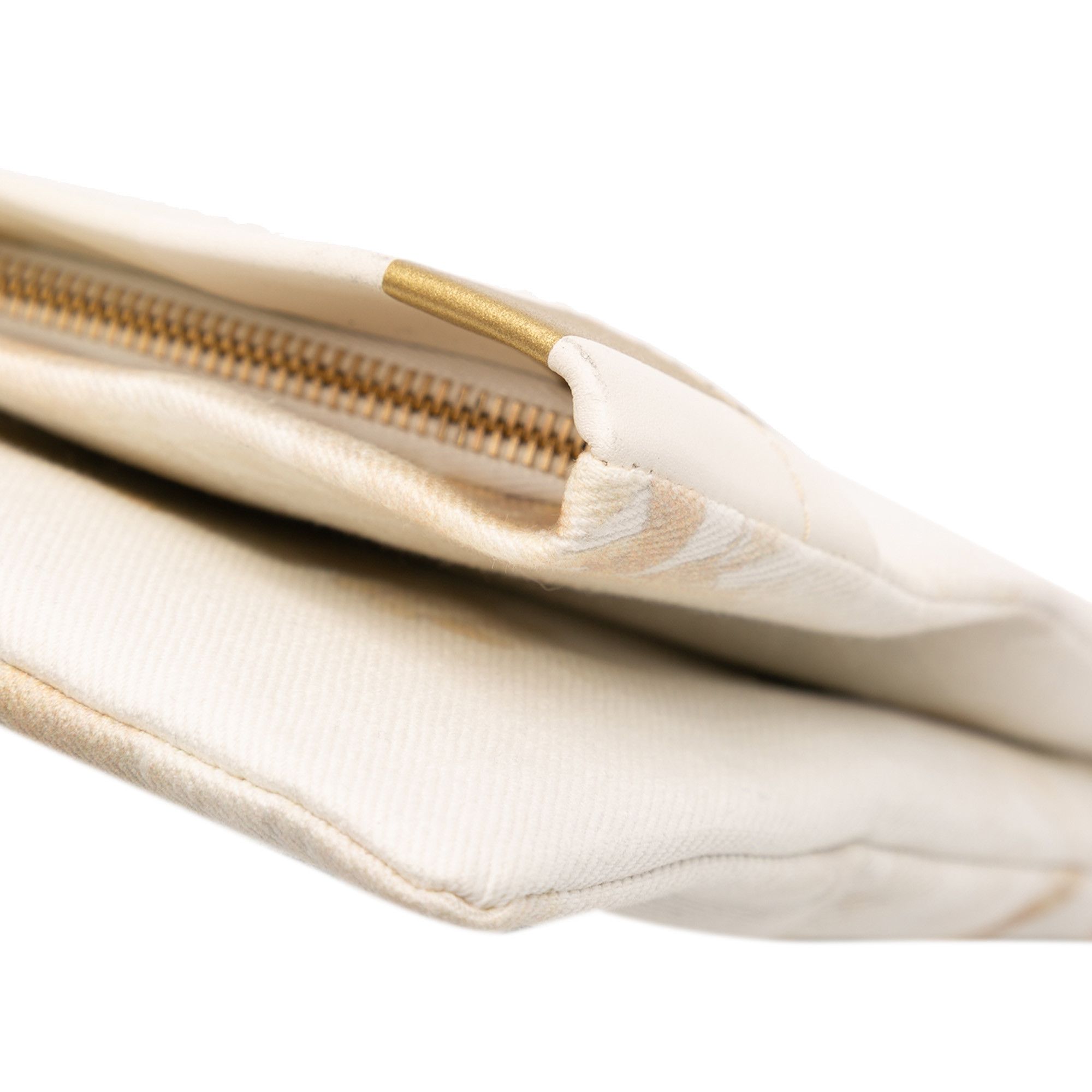 Chanel Chanel XL Printed Canvas and Striped Lambskin Foldover Clutch Size ONE SIZE - 10 Thumbnail