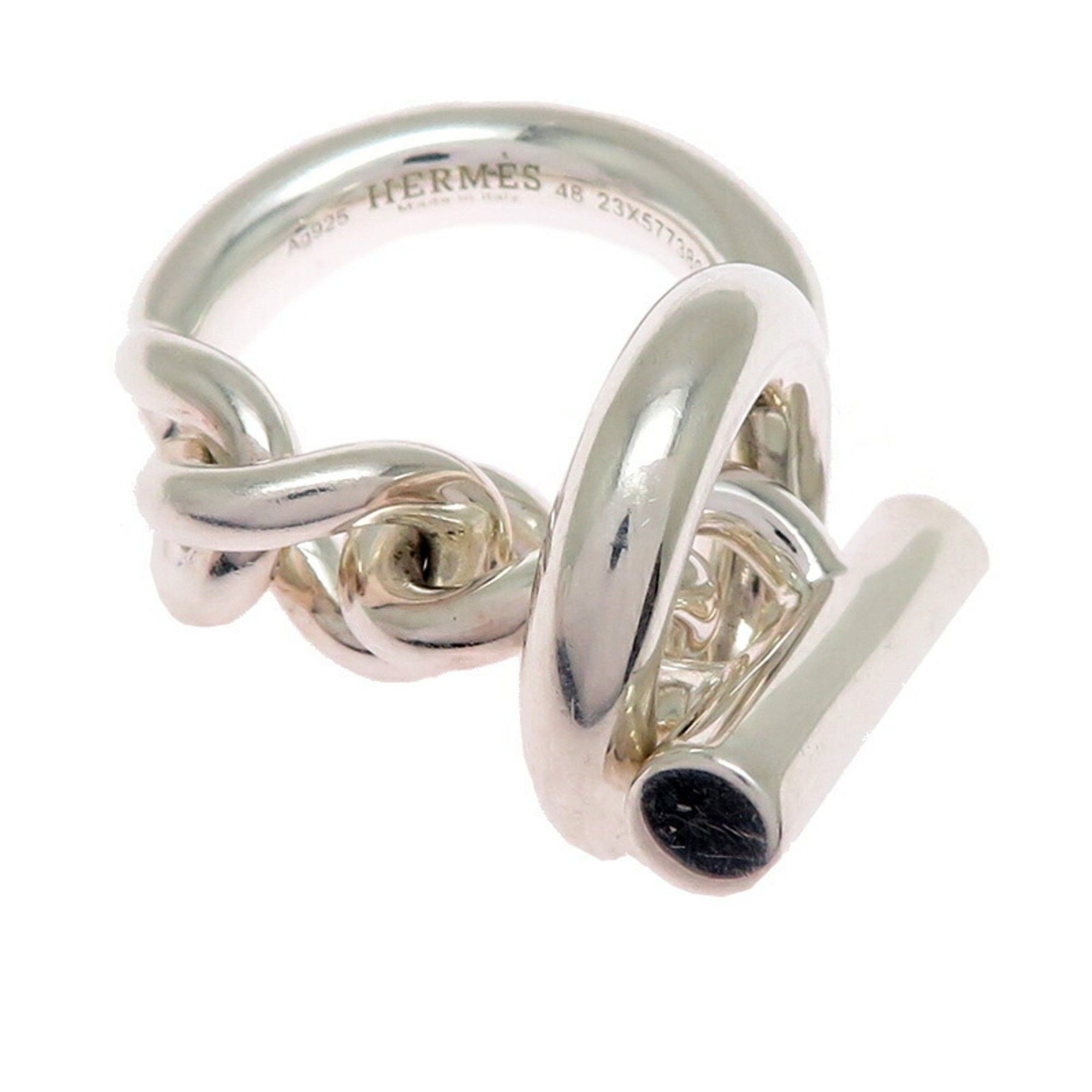 Hermes Hermes Hermès #48 SV925 Croisette GM Women's and Men's Ring, Silver 925 Size ONE SIZE - 2 Thumbnail