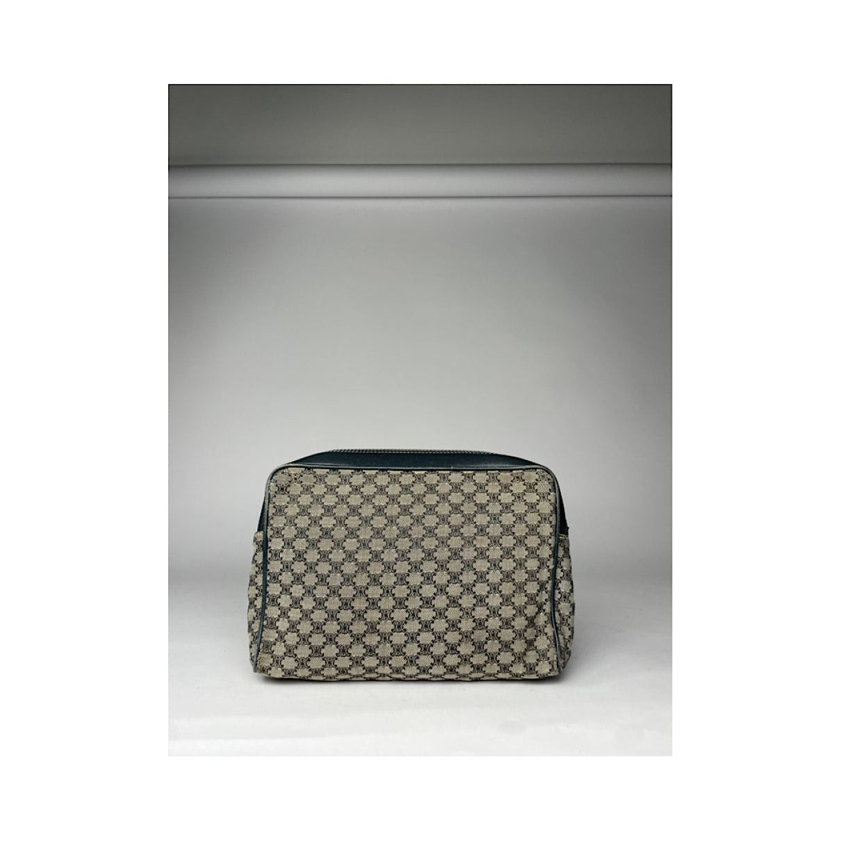 Triomphe Vintage Black Leather Clutch Bag