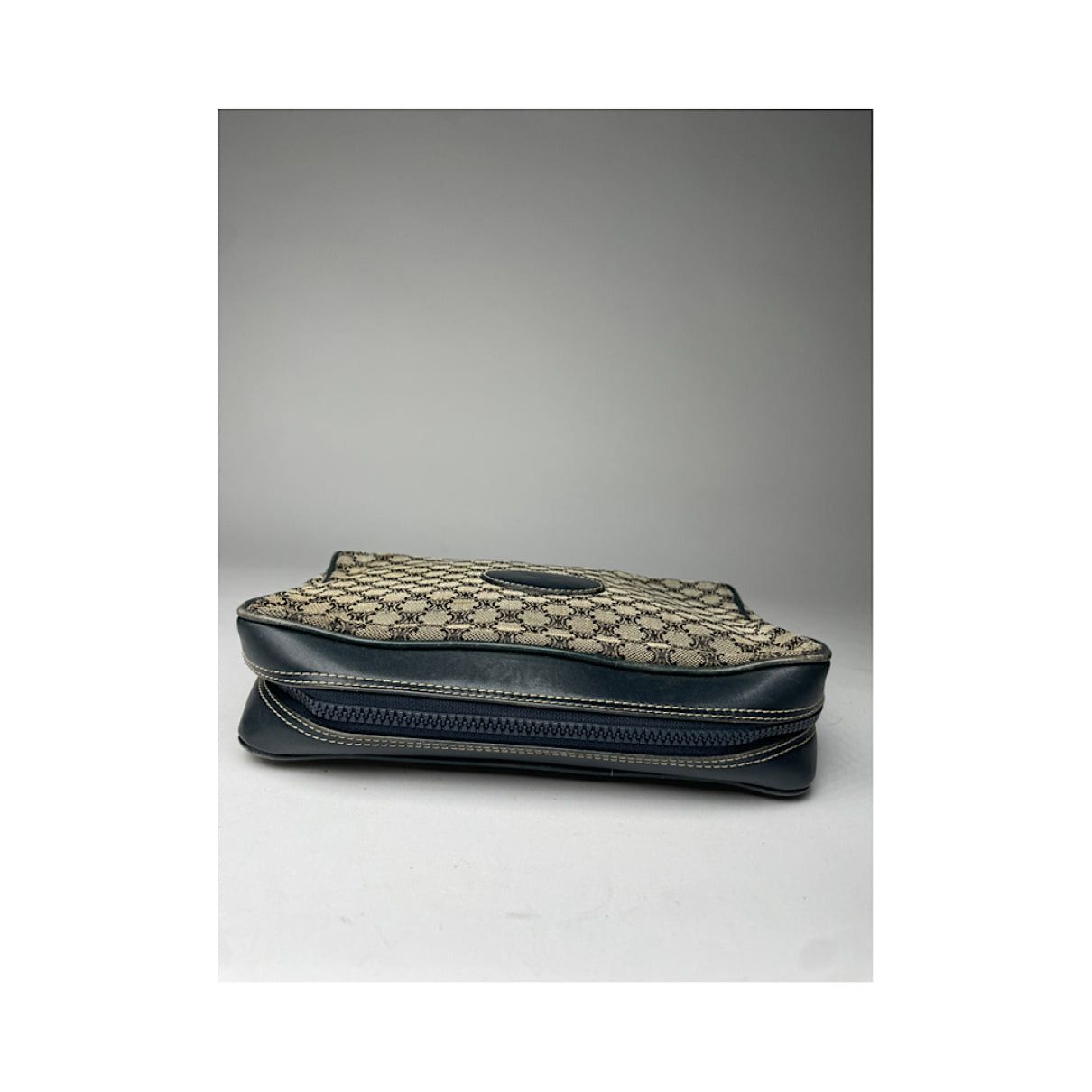 Triomphe Vintage Black Leather Clutch Bag