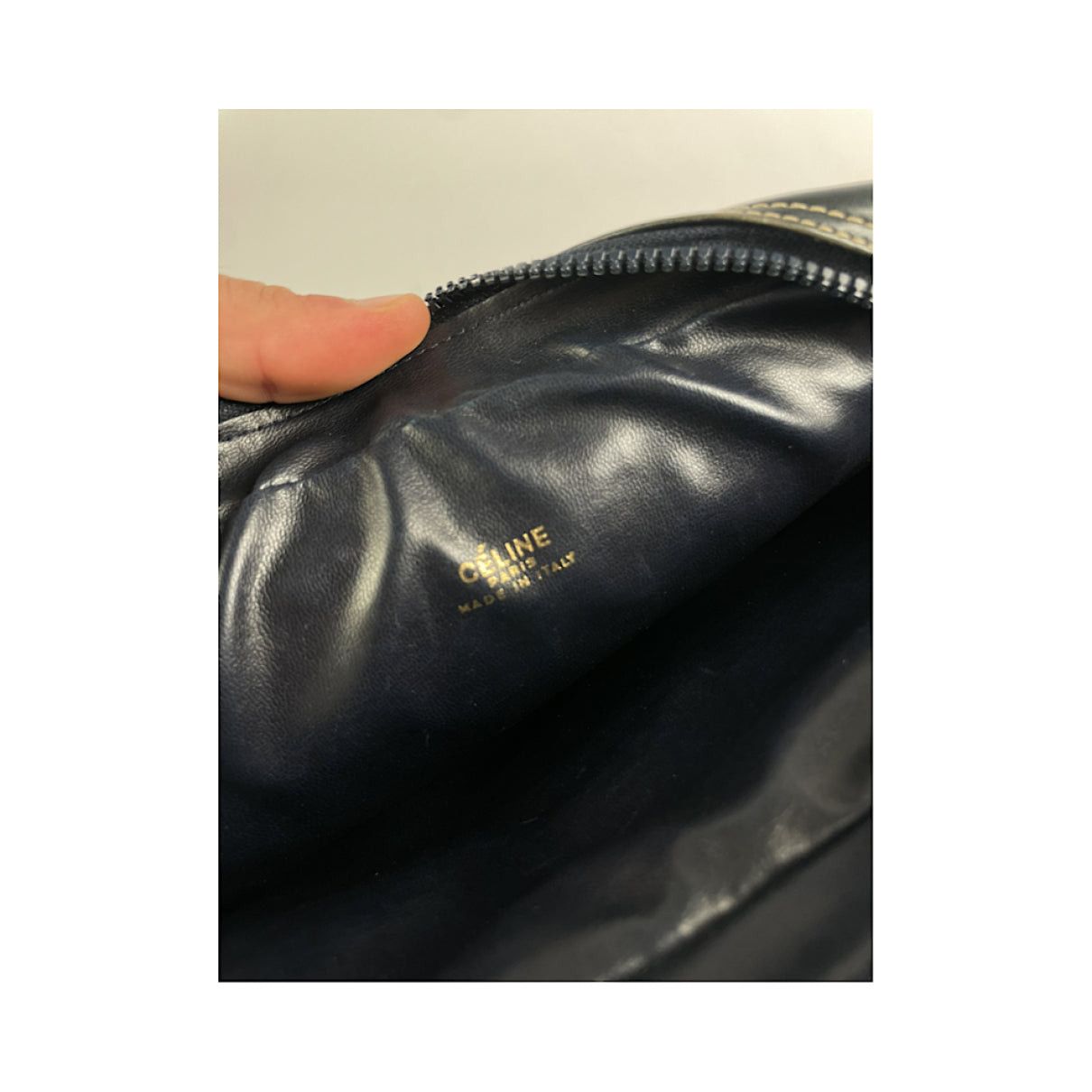 Triomphe Vintage Black Leather Clutch Bag