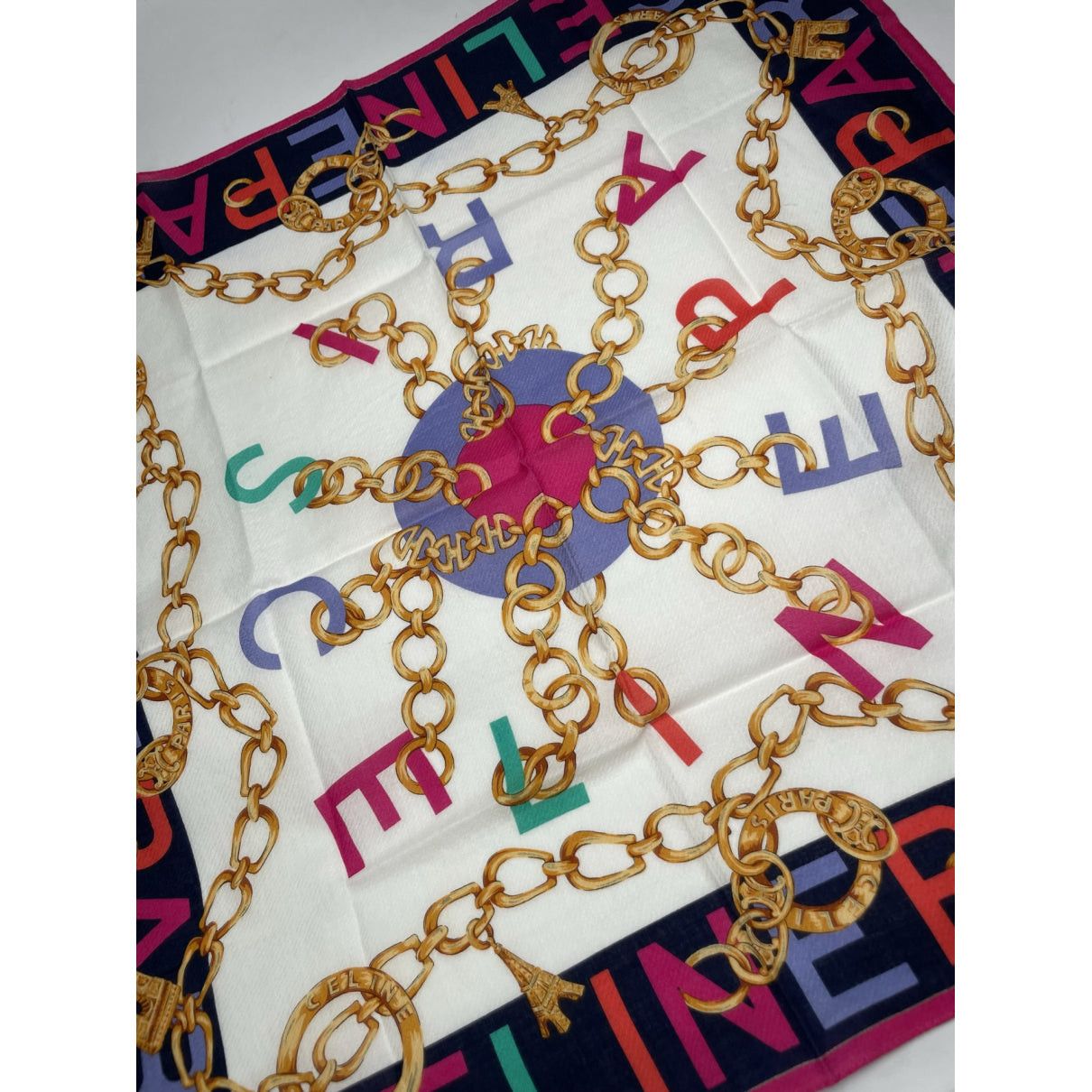 Celine Multicolour Silk Scarf Size ONE SIZE - 3 Thumbnail