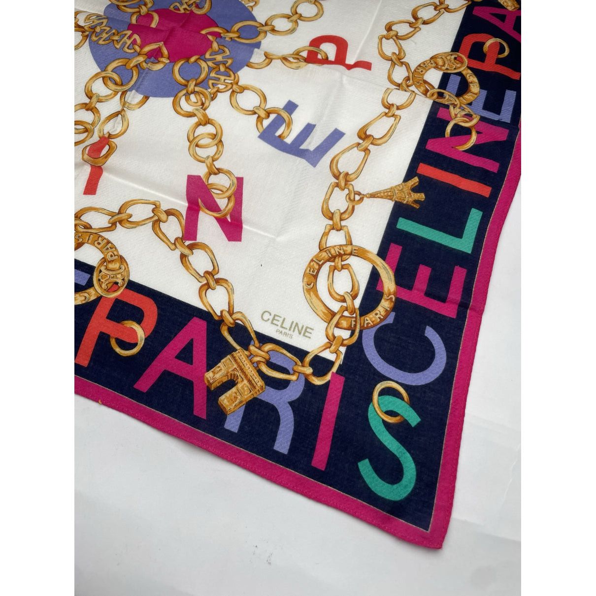 Celine Multicolour Silk Scarf Size ONE SIZE - 2 Thumbnail