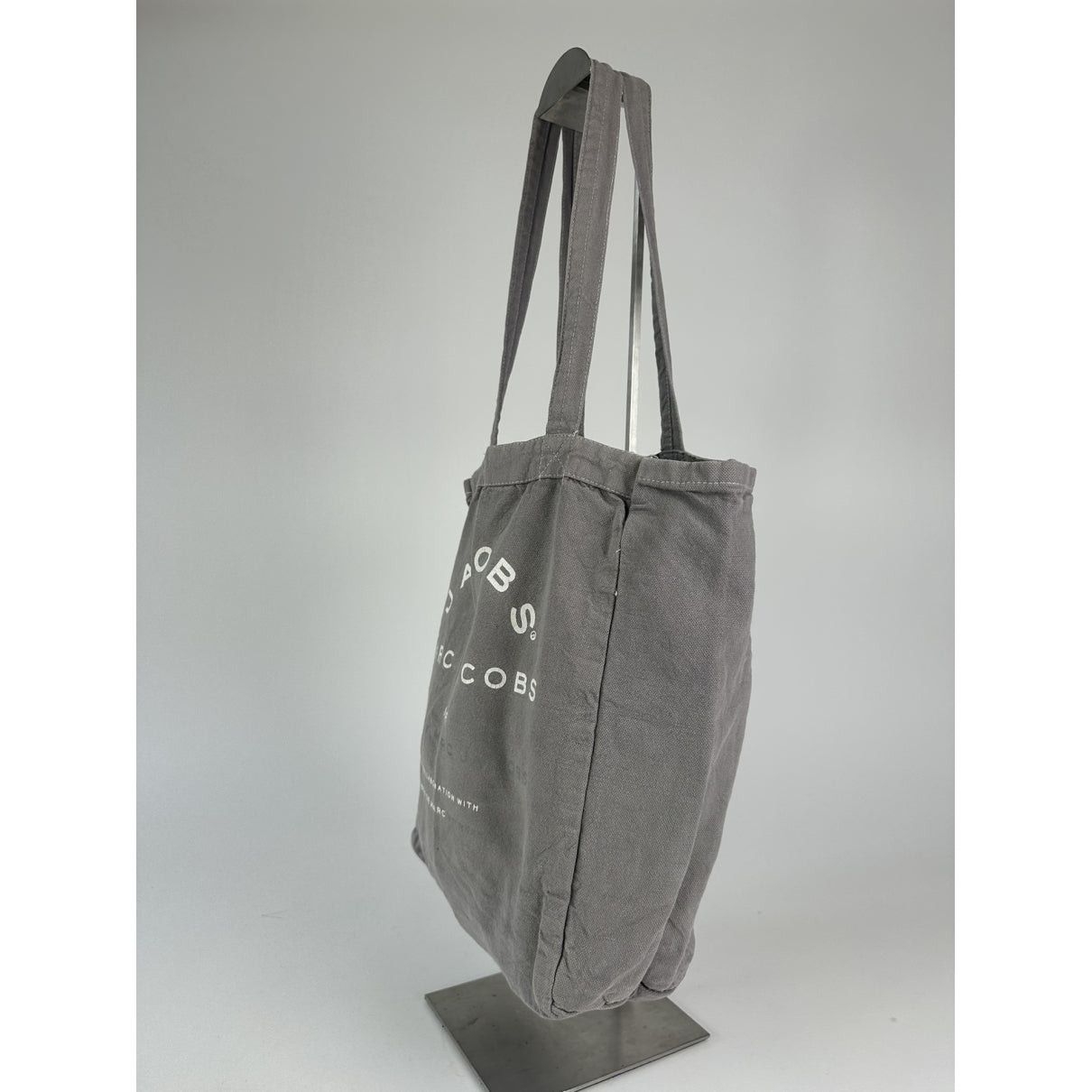 Marc Jacobs The Tag Tote Grey Cotton Handbag Size ONE SIZE - 5 Thumbnail