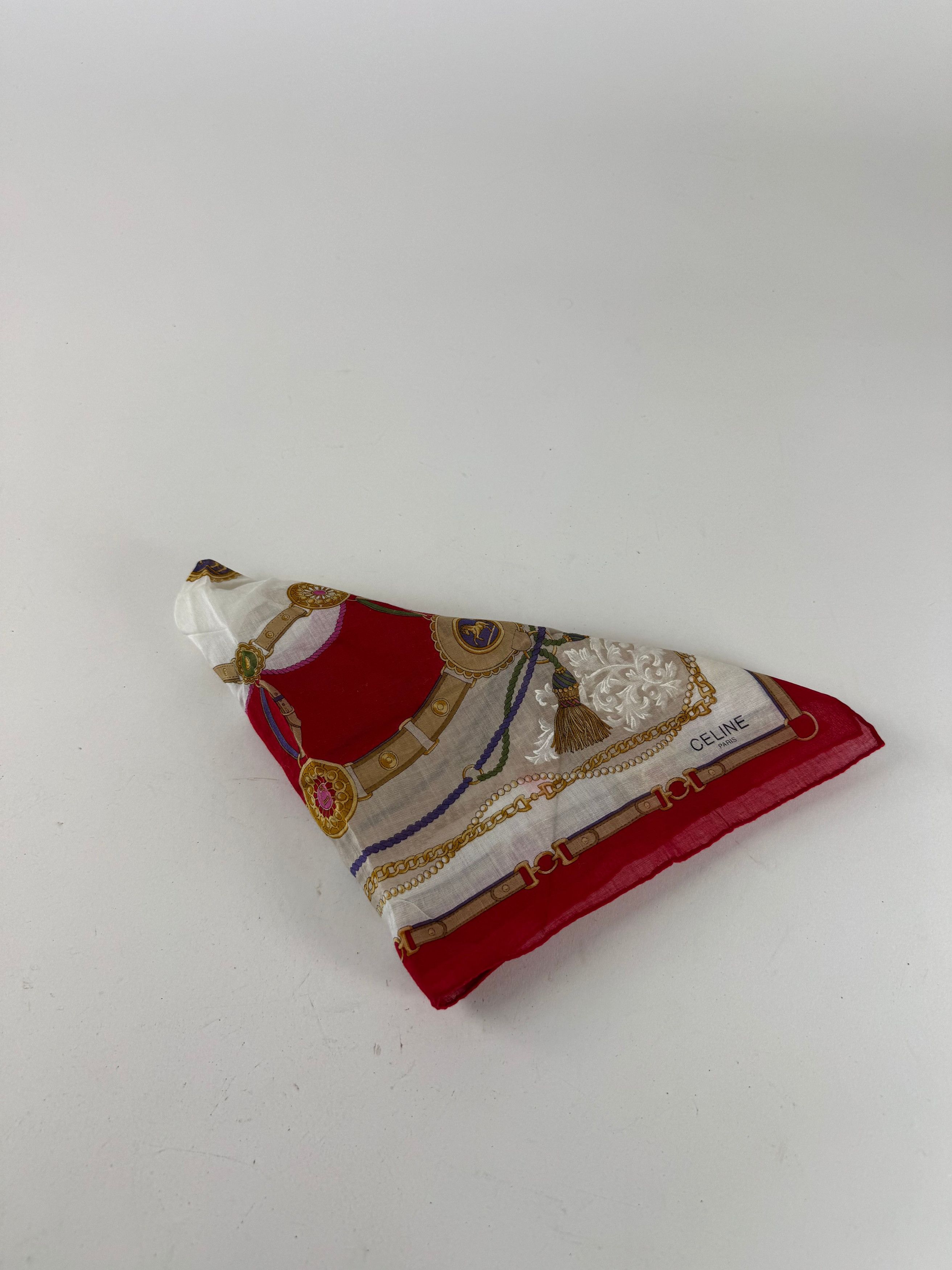 Celine Vintage Cloth Red white golden Size ONE SIZE - 2 Thumbnail