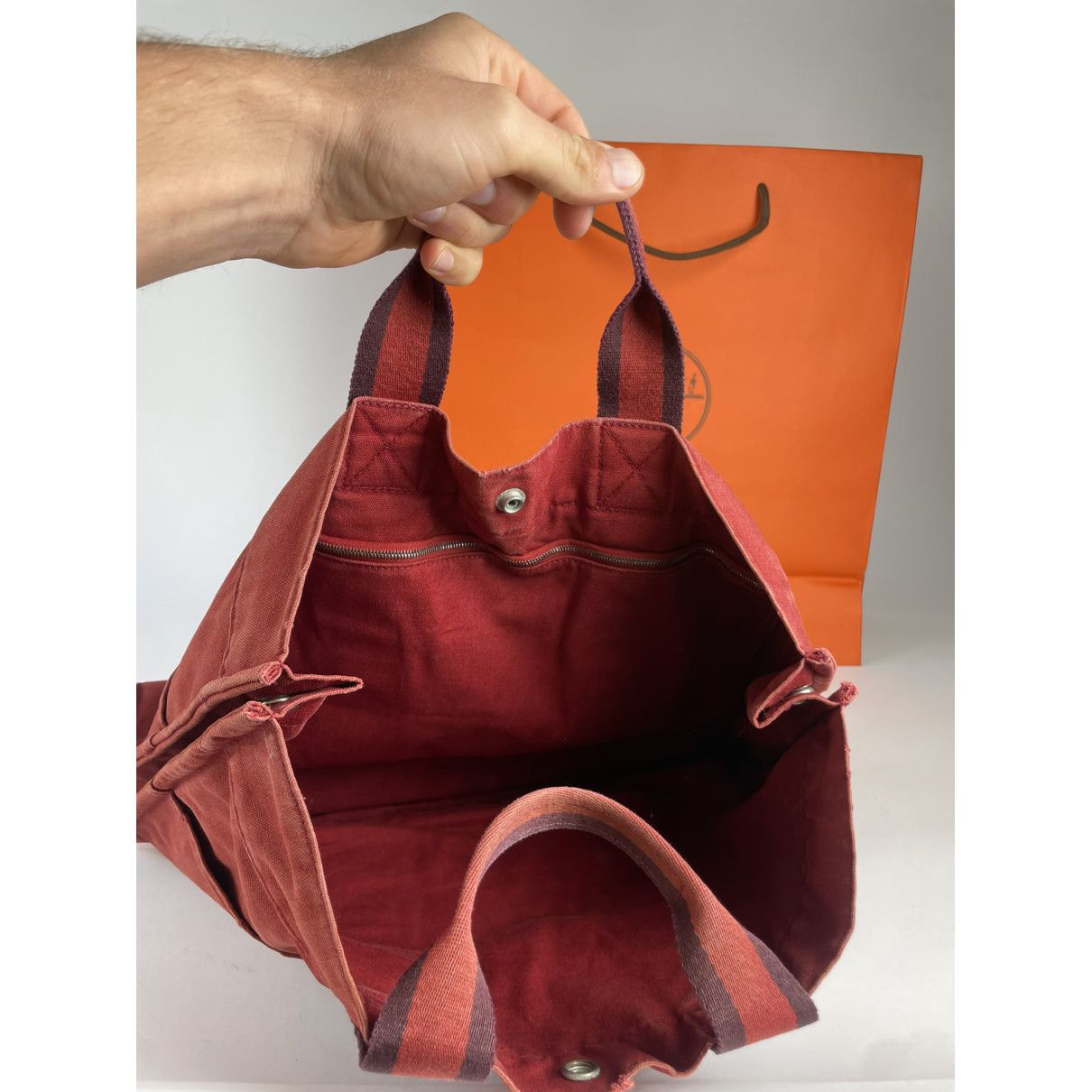 Other Hermès Red Cotton Handbag Size ONE SIZE - 2 Thumbnail